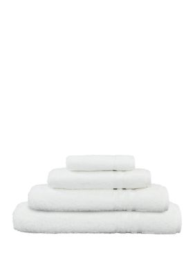 Linum Home Textiles 4 Piece Turkish Cotton Denzi Towel Combination Set, White, Towel Set