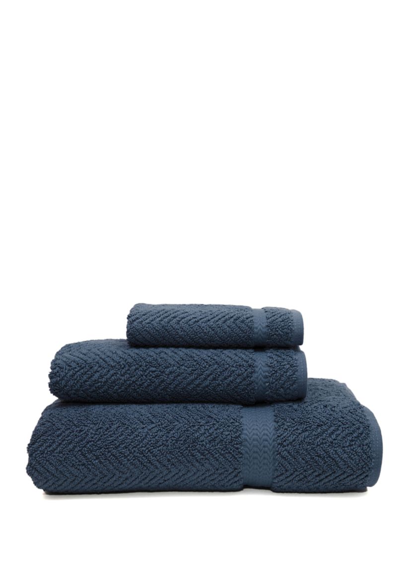 3 Piece Turkish Cotton Herringbone Towel Set