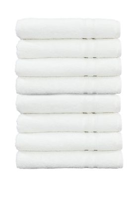 Linum Home Textiles Set of 8 Turkish Cotton Denzi Hand Towels, White
