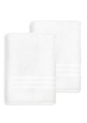 Linum Home Textiles Set of 2 Turkish Cotton Denzi Bath Sheet, White