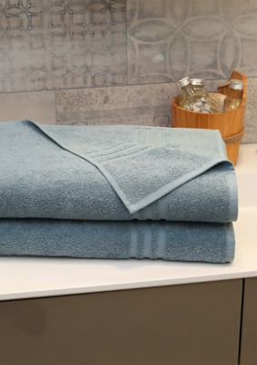 Linum Home Textiles Set of 2 Turkish Cotton Denzi Bath Sheet, Blue