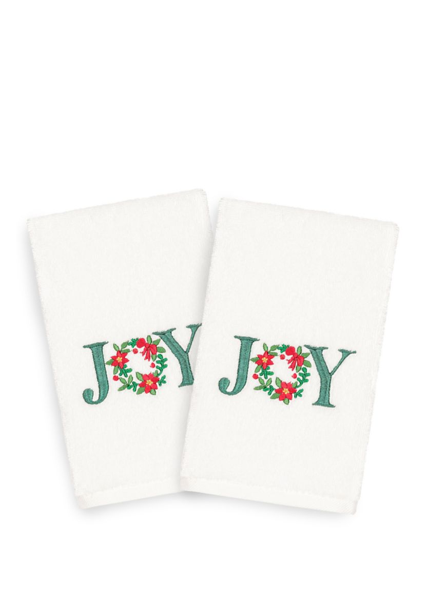 Christmas Joy Embroidered Luxury Turkish Cotton Hand Towel