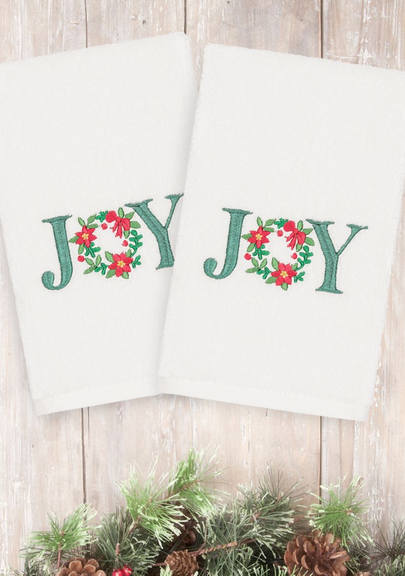 Christmas Joy Embroidered Luxury Turkish Cotton Hand Towel