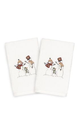 Linum Home Textiles Christmas Cardinal - Embroidered Luxury Turkish Cotton Hand Towel
