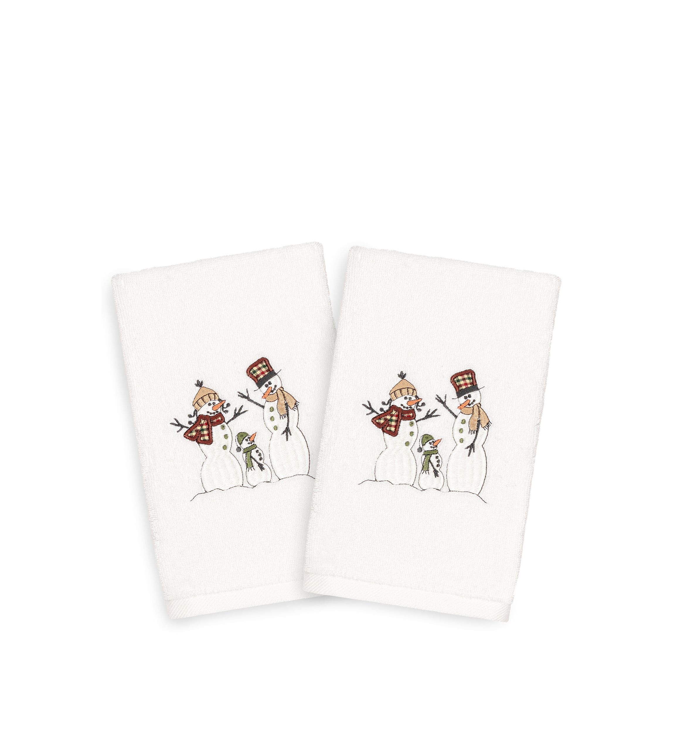 Christmas Snow Family Embroidered Luxury Turkish Cotton Hand Towel