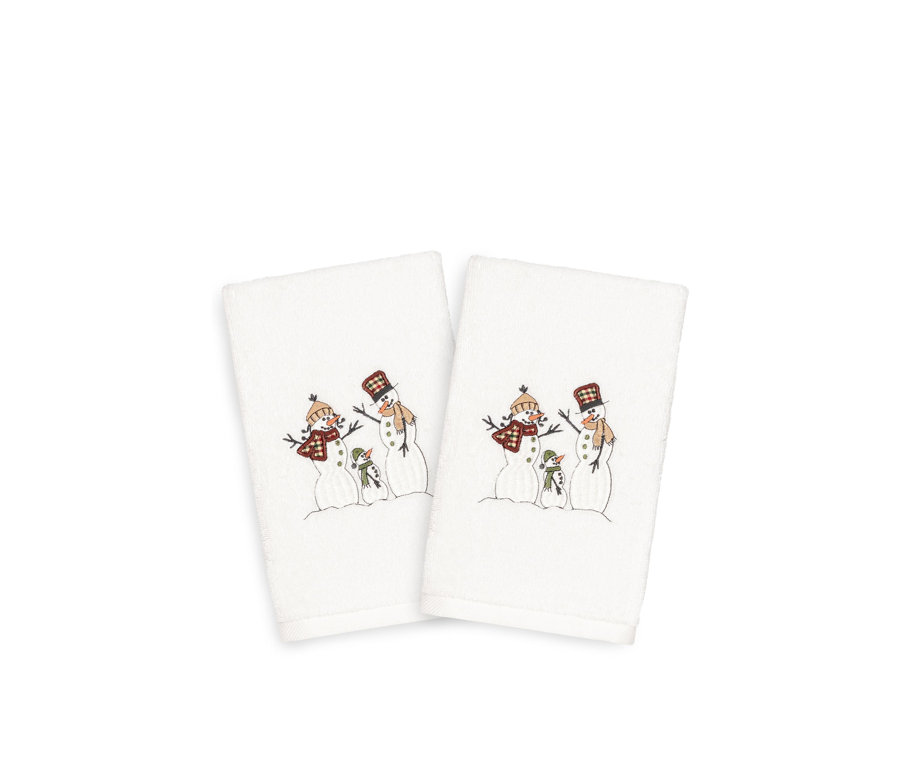 Christmas Snow Family Embroidered Luxury Turkish Cotton Hand Towel