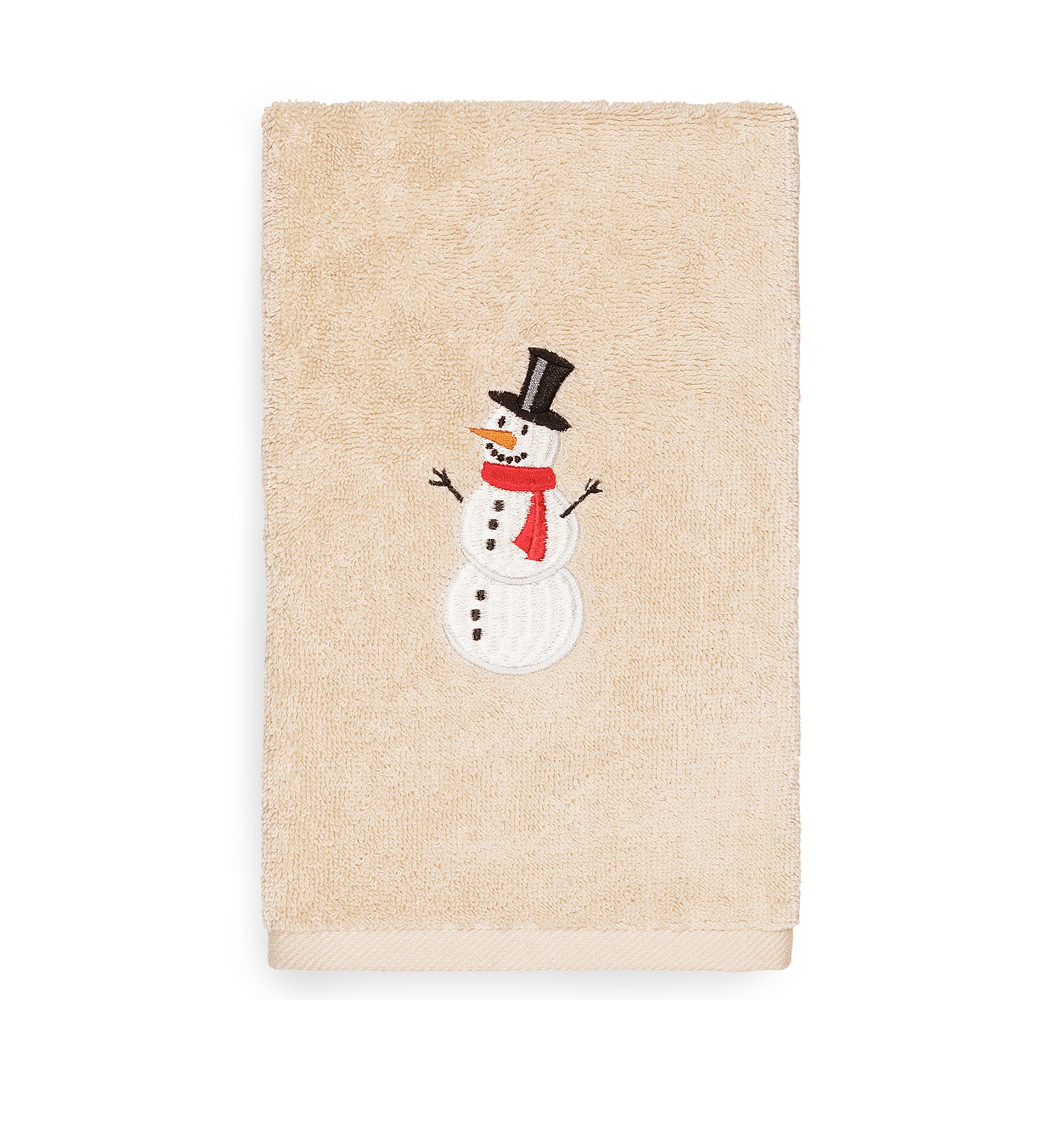 Snowman Embroidered Luxury Turkish Cotton Hand Towel Set of 2