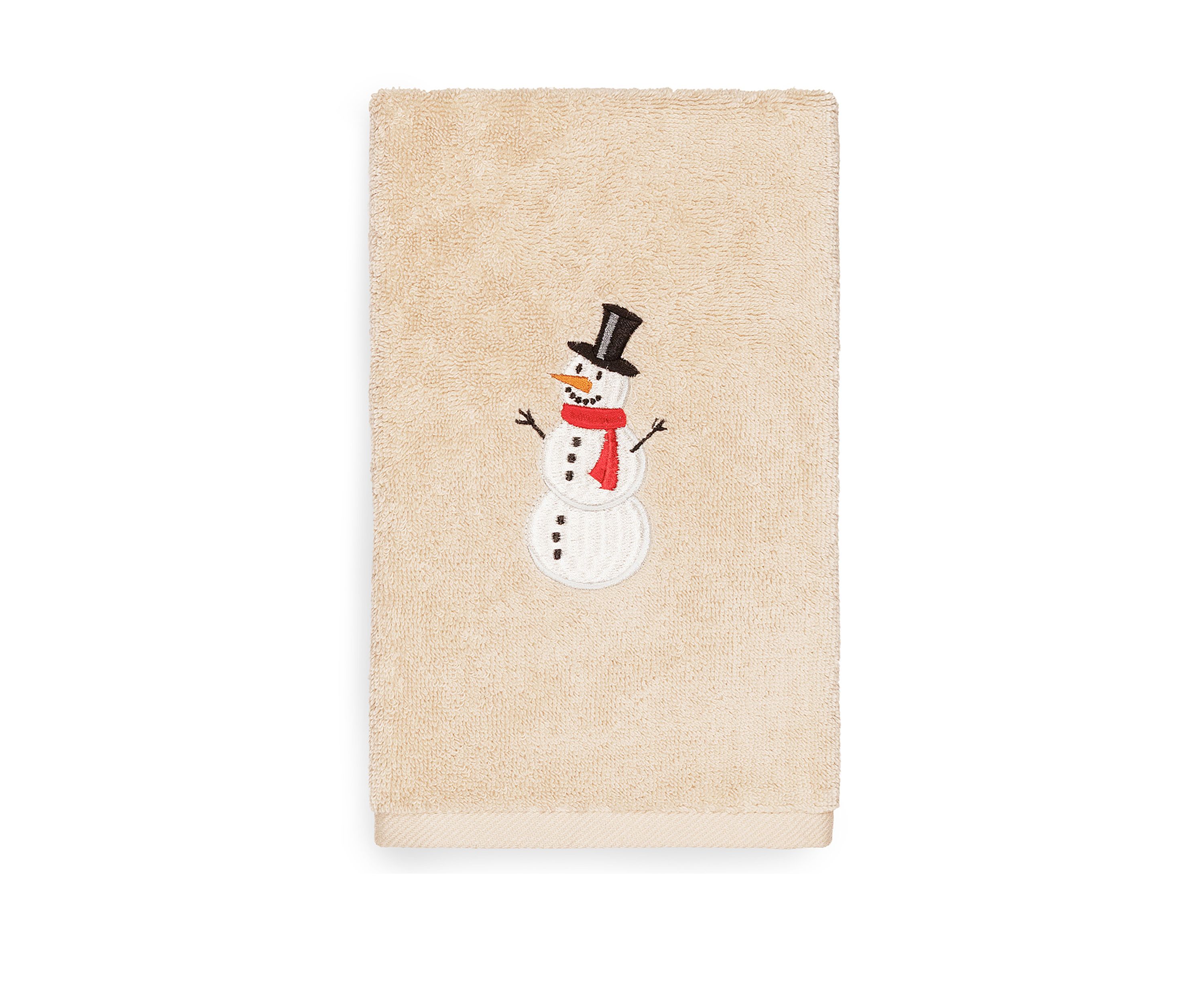 Snowman Embroidered Luxury Turkish Cotton Hand Towel Set of 2