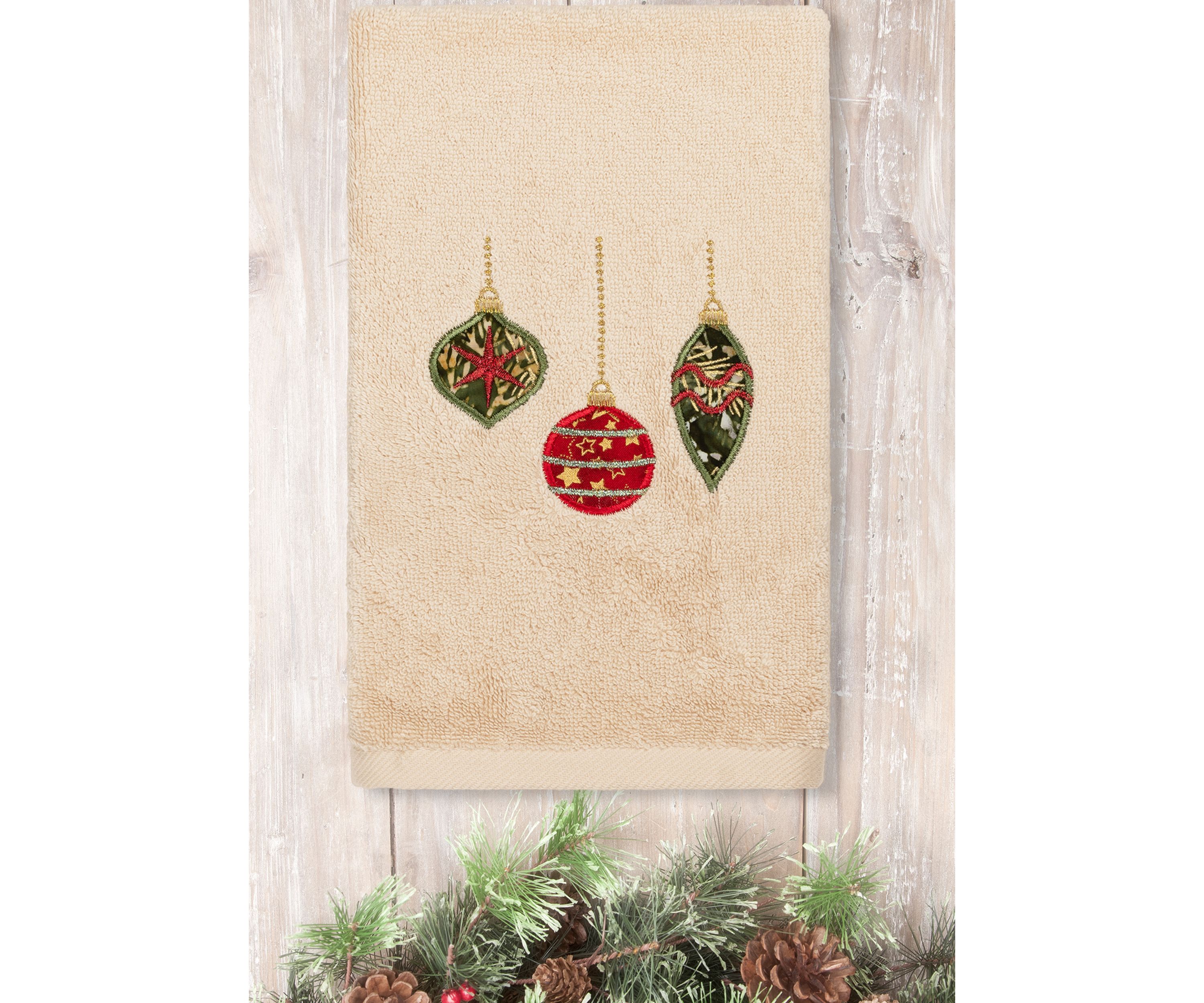 Christmas Ornaments - Embroidered Luxury Turkish Cotton Hand Towel