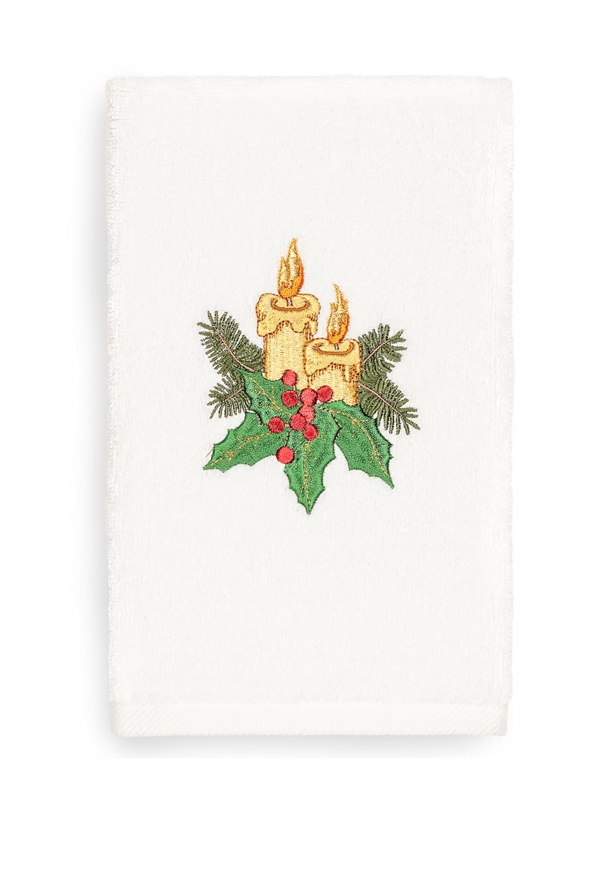 Christmas Candles - Embroidered Luxury Turkish Cotton Hand Towel