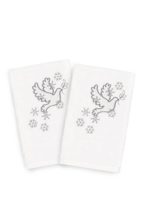 Linum Home Textiles Christmas Dove Embroidered Luxury Turkish
