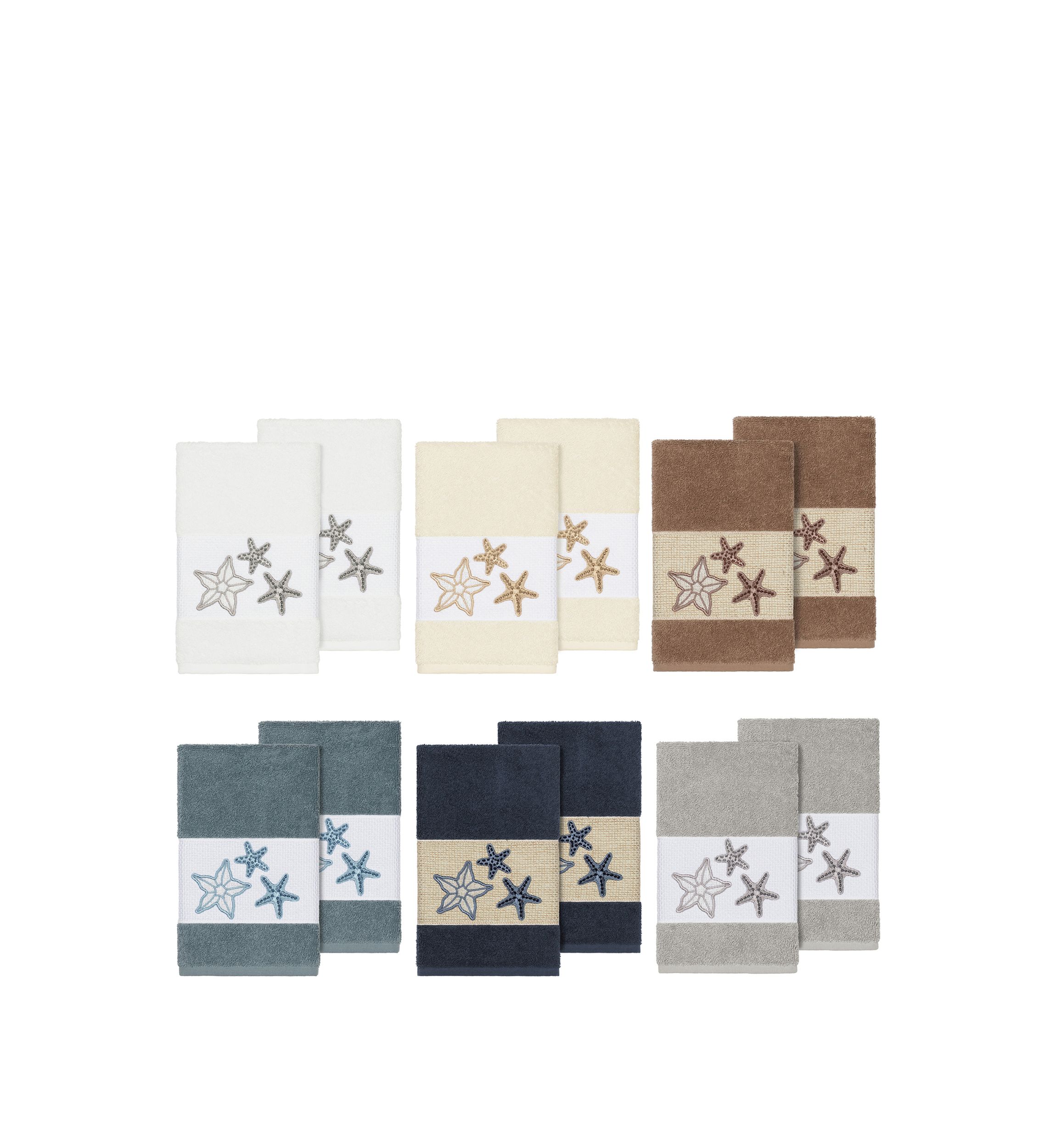 Lydia 2 Piece Embellished Hand Towel Set