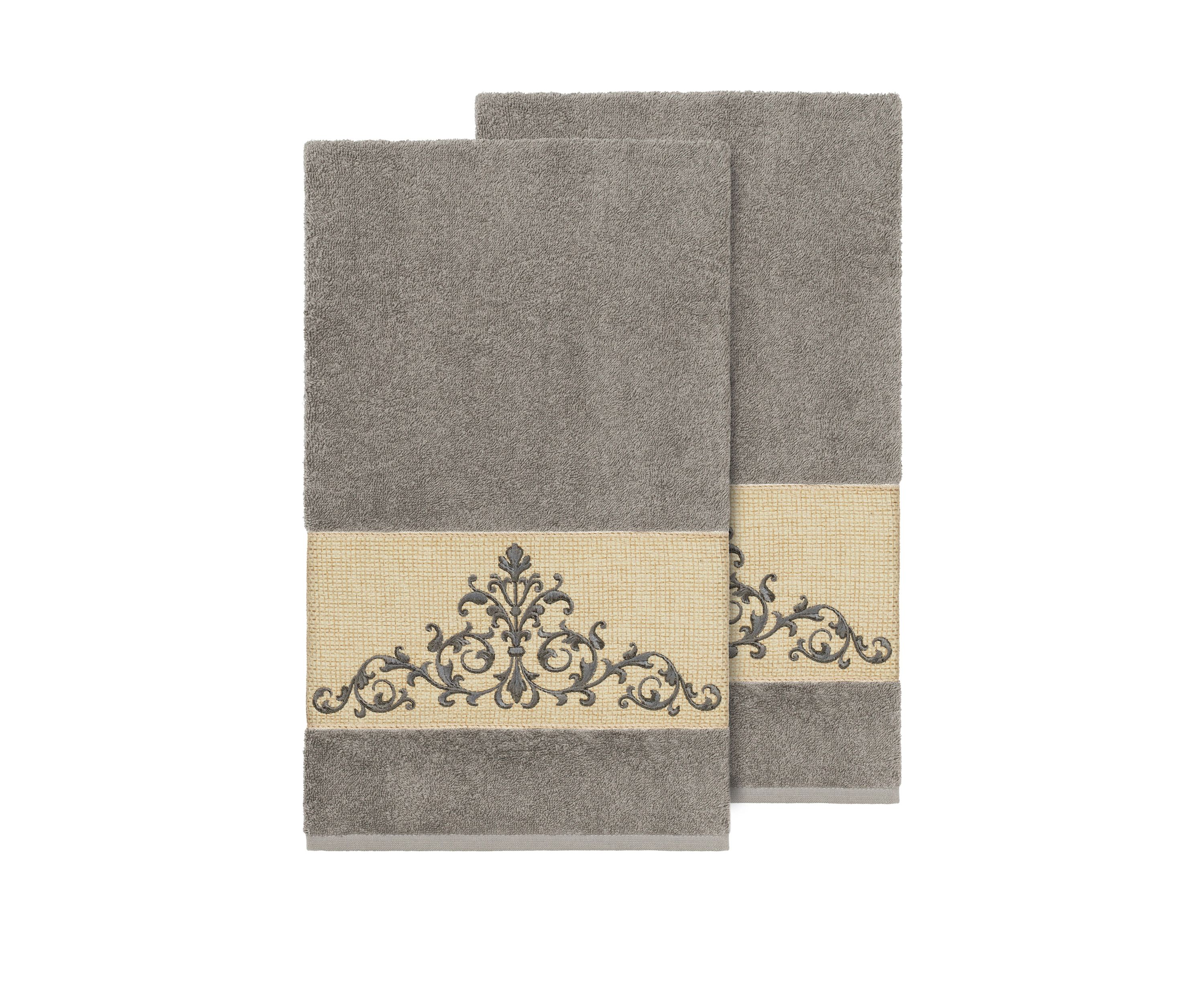 Scarlet 2 Piece Embellished Bath Towel Set
