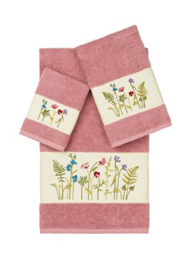 Linum Home Textiles Serenity 3 Piece Embellished Towel Set