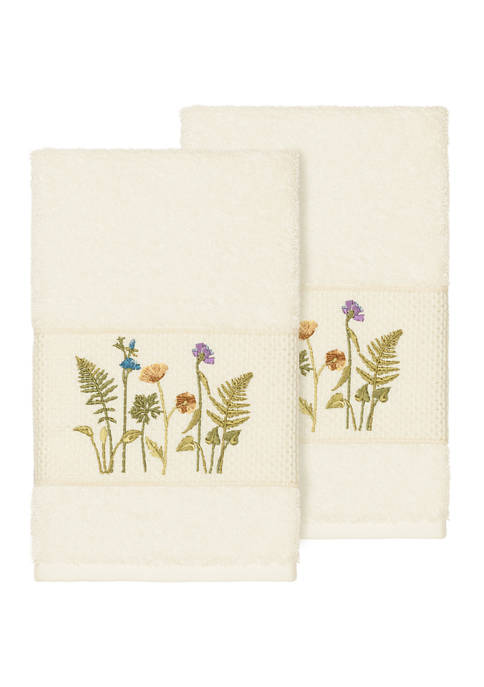 Linum Home Textiles Serenity 2 Piece Embellished Hand