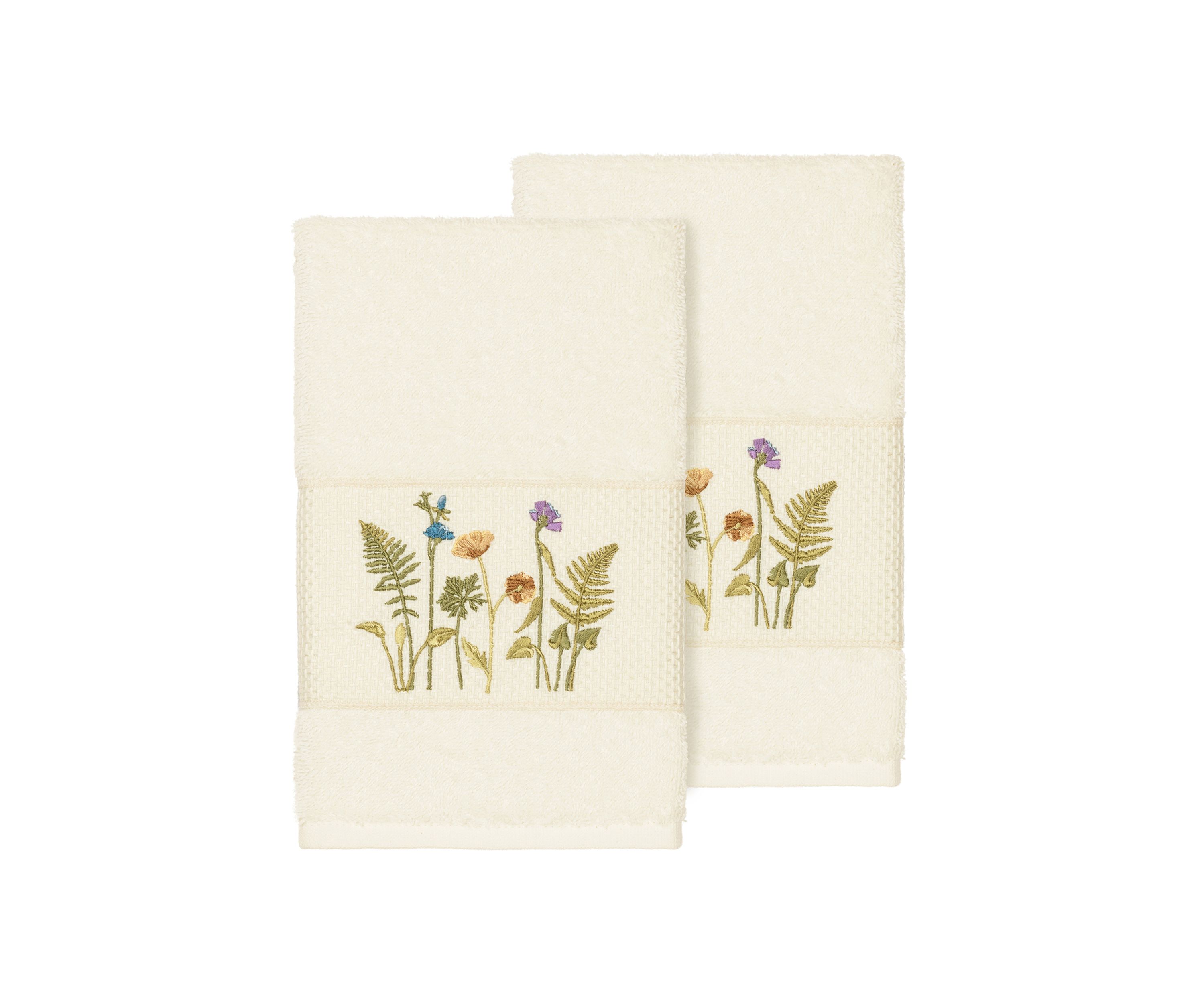 Serenity 2 Piece Embellished Hand Towel Set