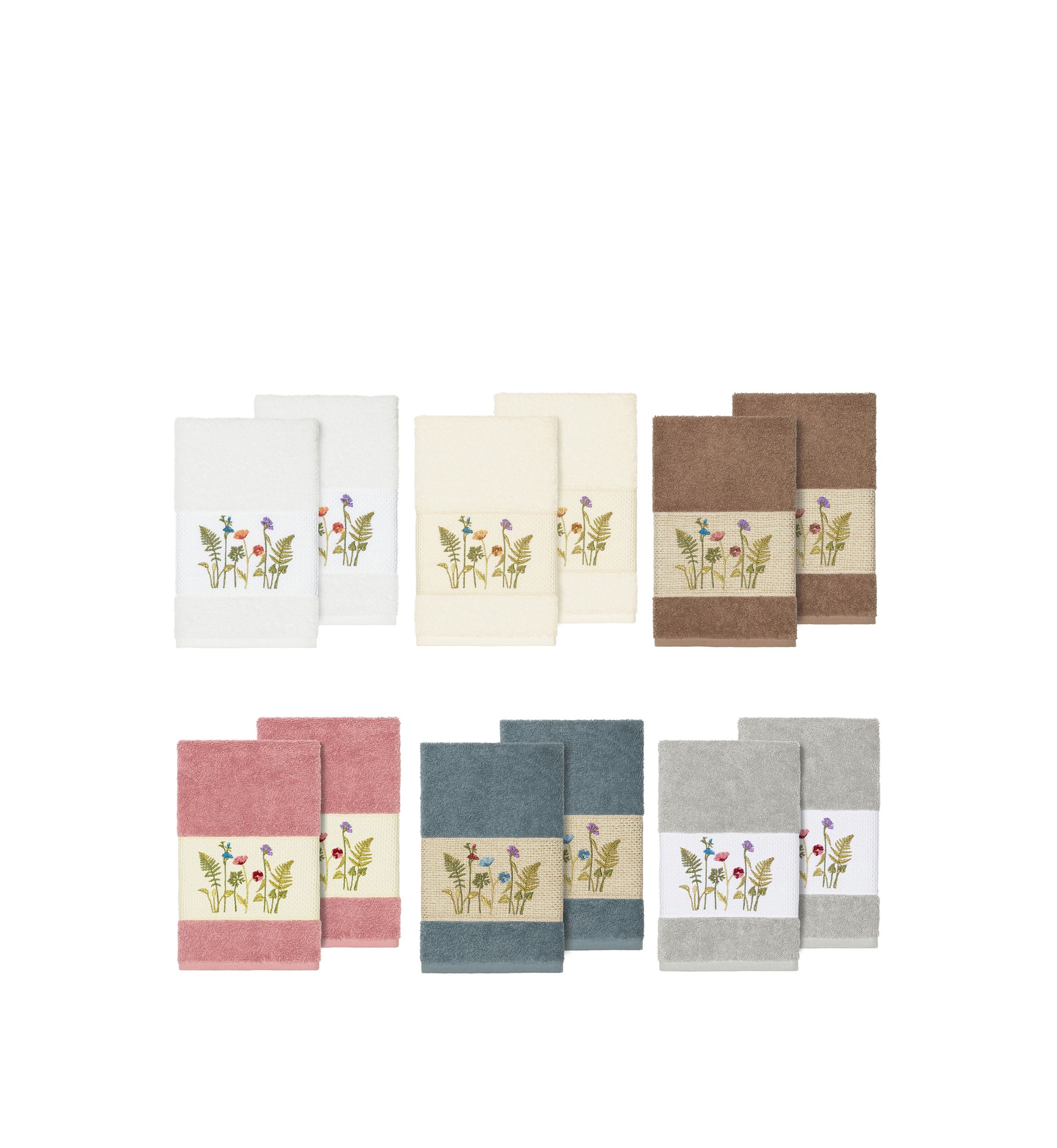 Serenity 2 Piece Embellished Hand Towel Set