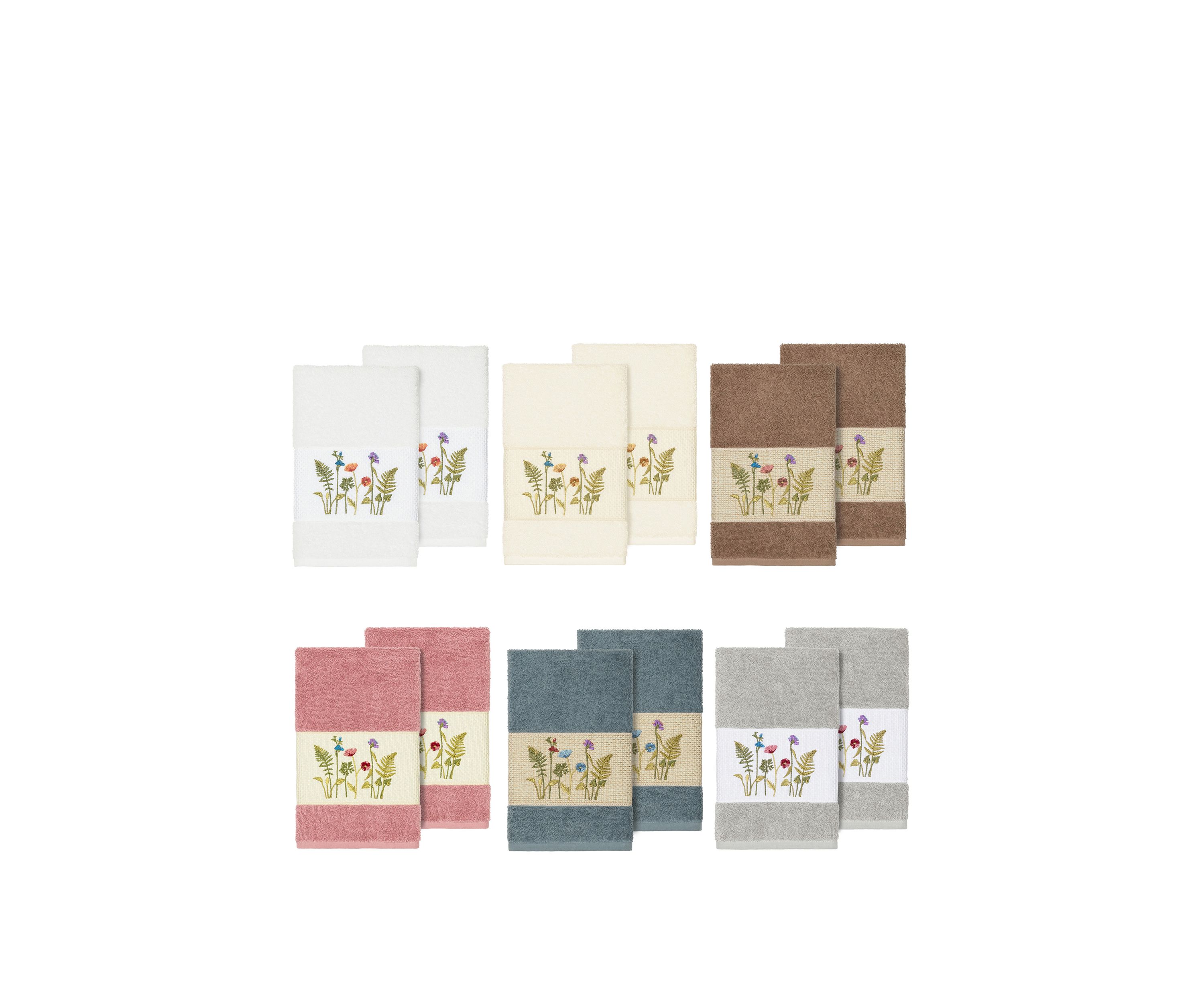 Serenity 2 Piece Embellished Hand Towel Set