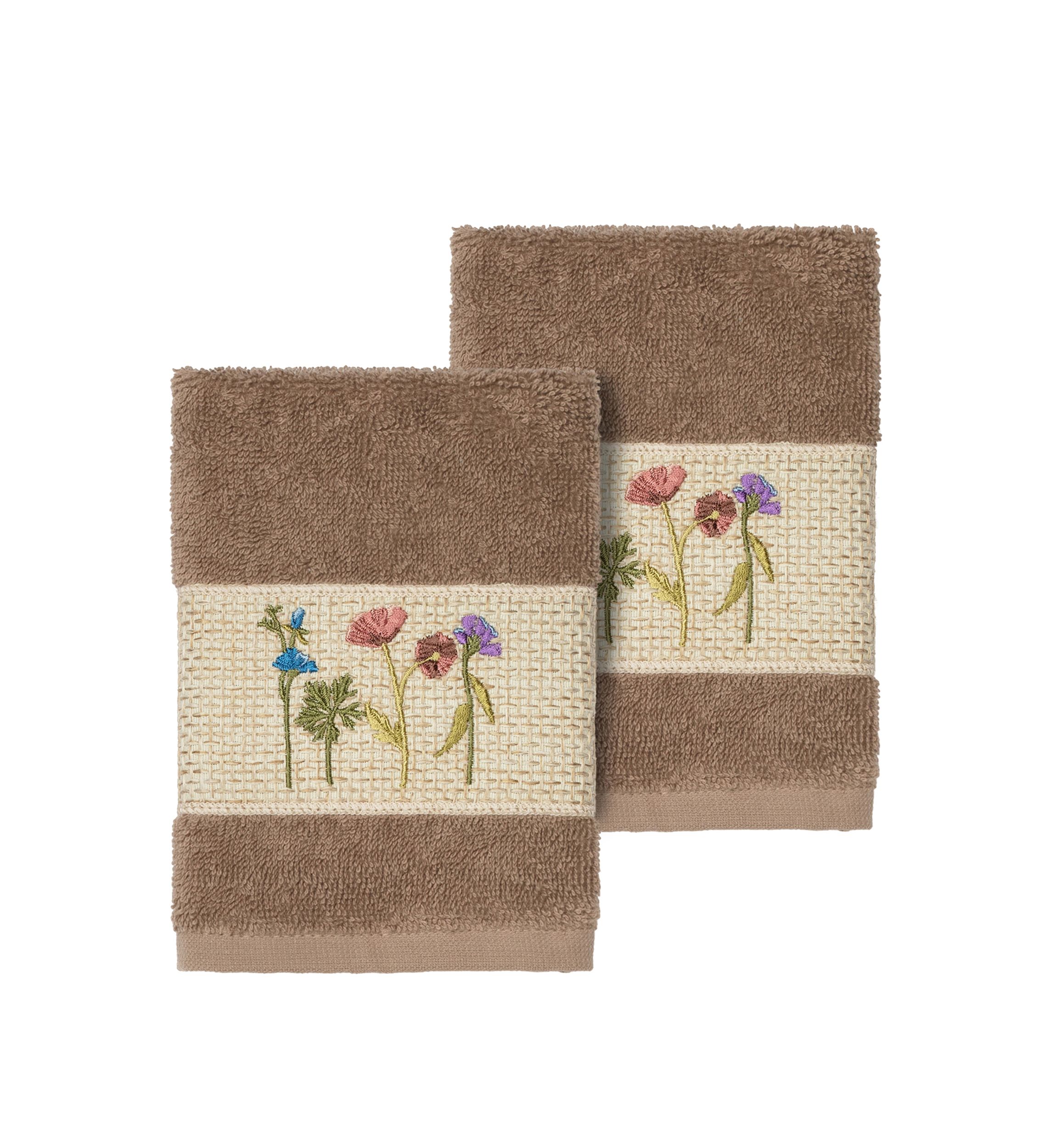 Serenity 2 Piece Embellished Washcloth Set