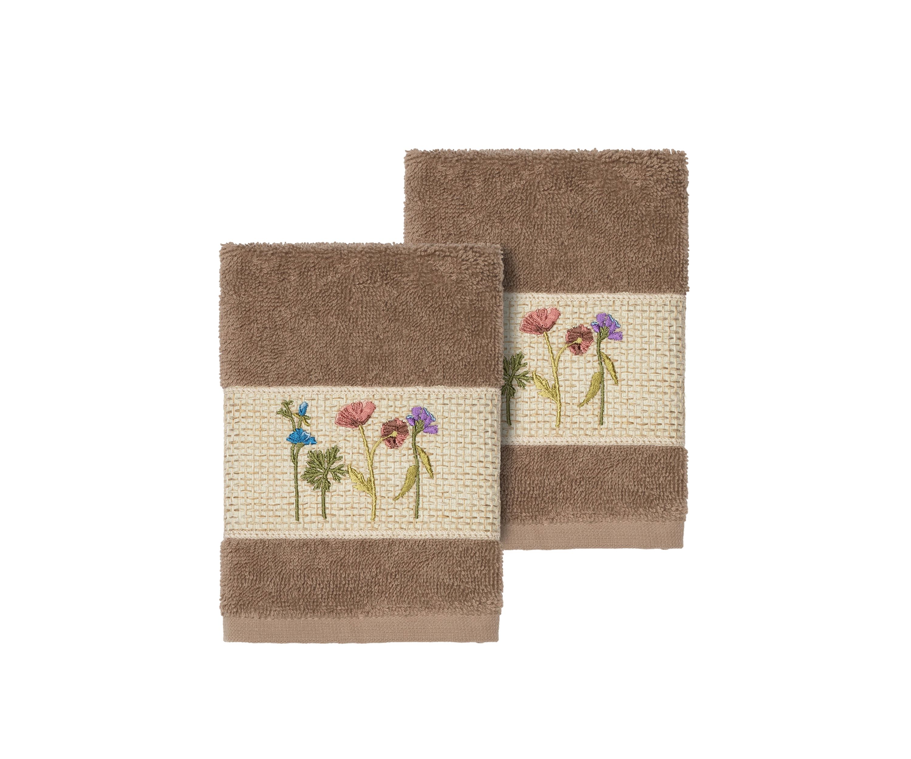Serenity 2 Piece Embellished Washcloth Set