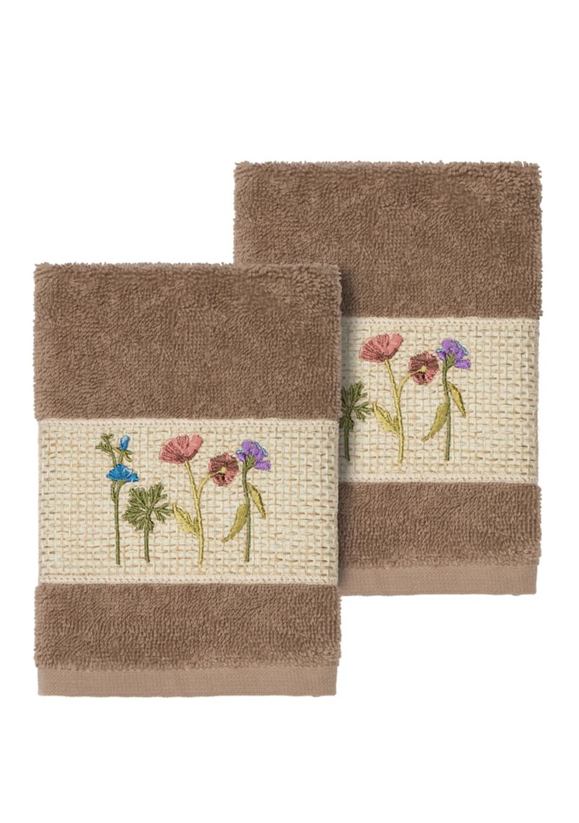 Serenity 2 Piece Embellished Washcloth Set
