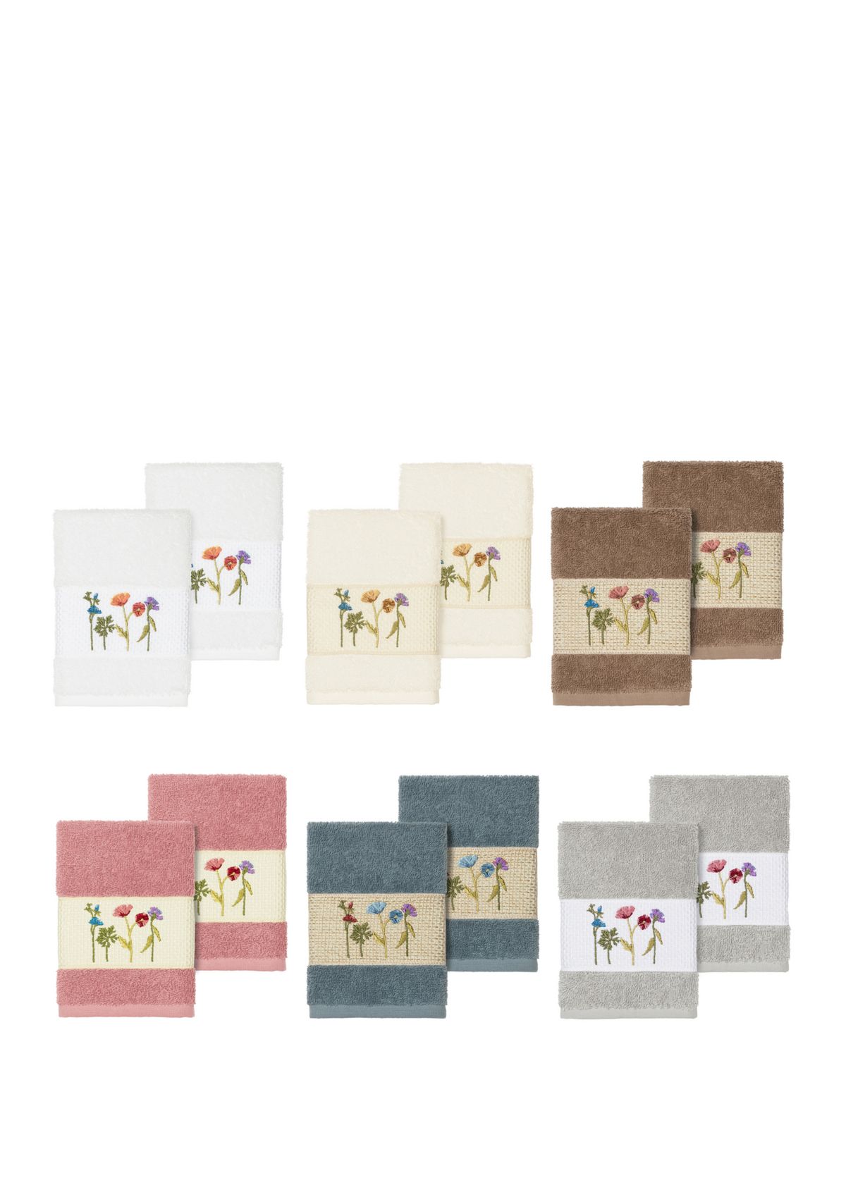 Serenity 2 Piece Embellished Washcloth Set