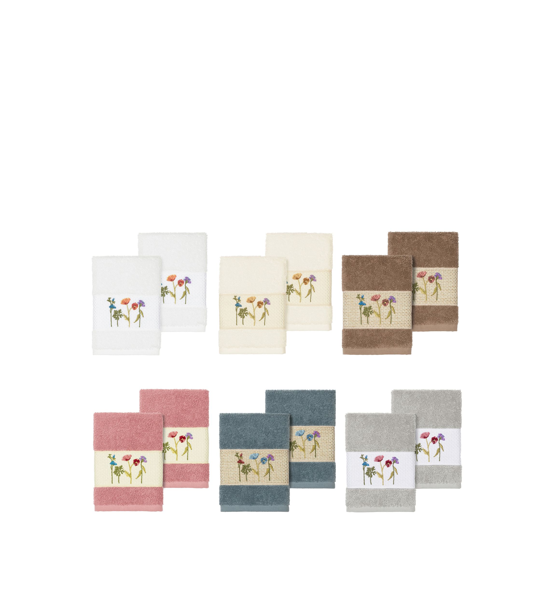 Serenity 2 Piece Embellished Washcloth Set