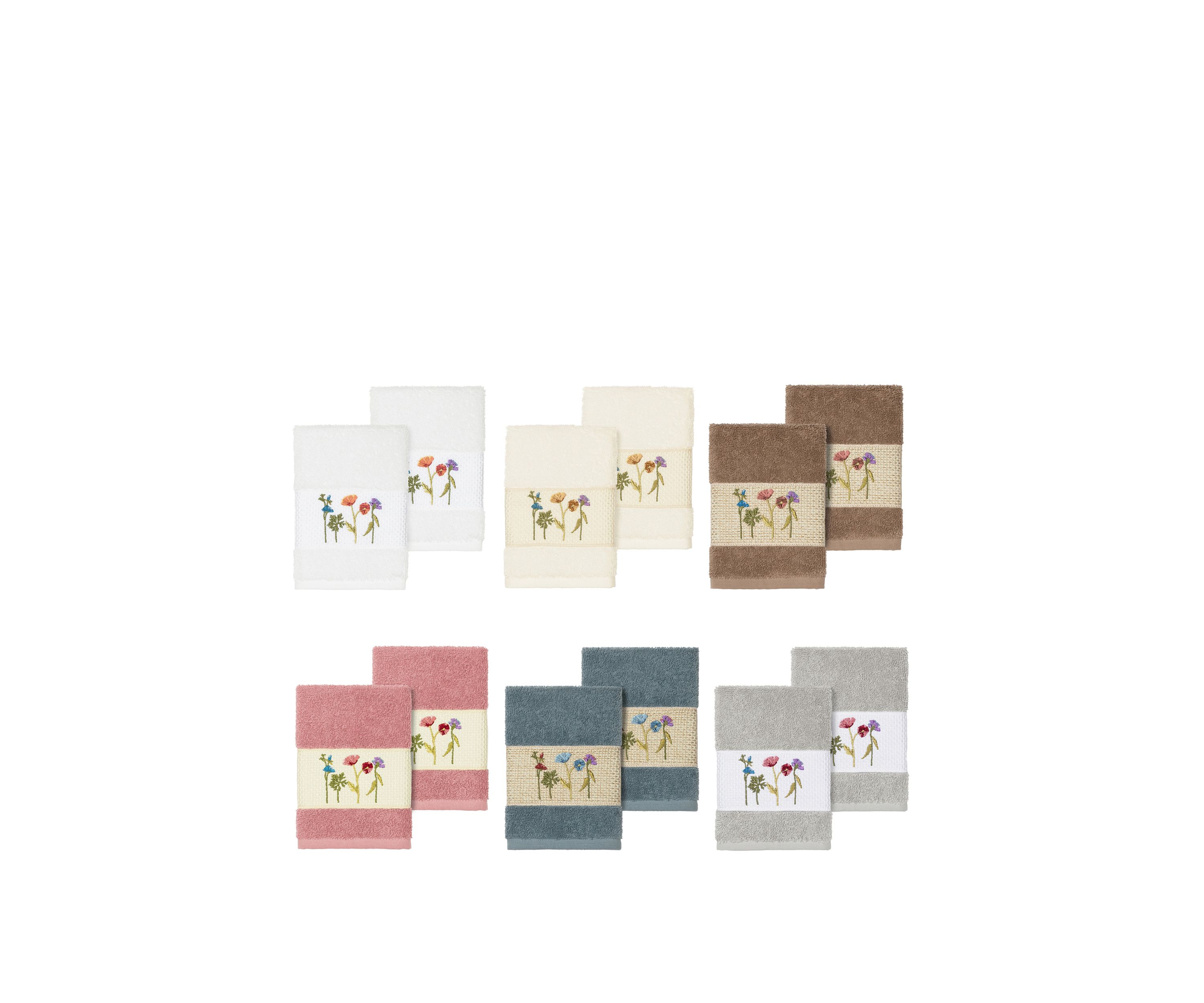 Serenity 2 Piece Embellished Washcloth Set