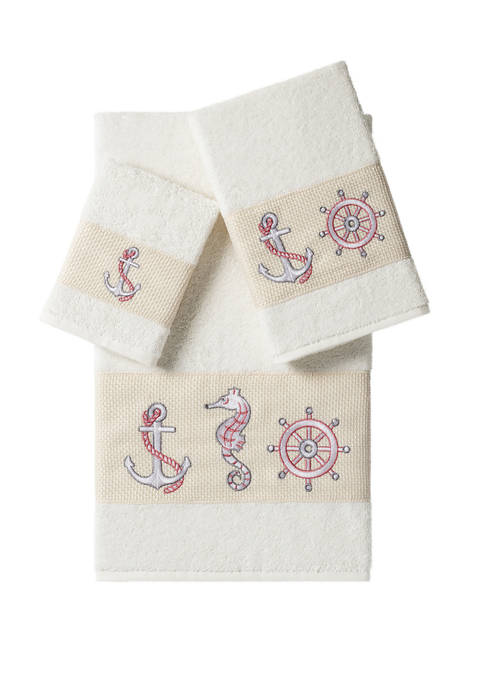 Linum Home Textiles Easton 3 Piece Embellished Towel