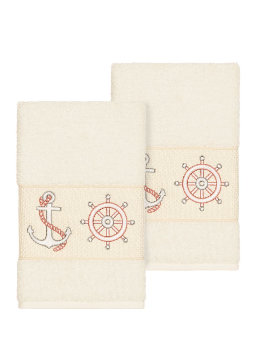 Easton Set of 2 Embellished Hand Towels