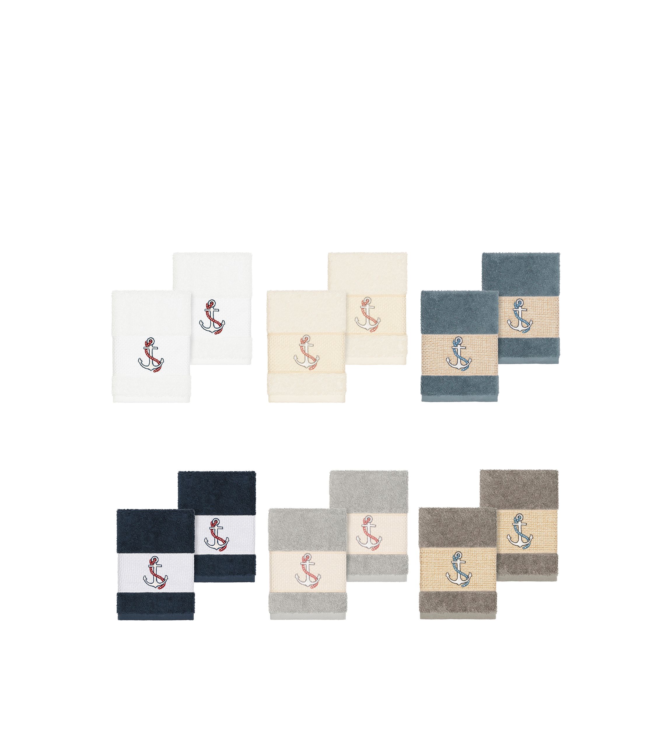 Easton Set of 2 Embellished Washcloths