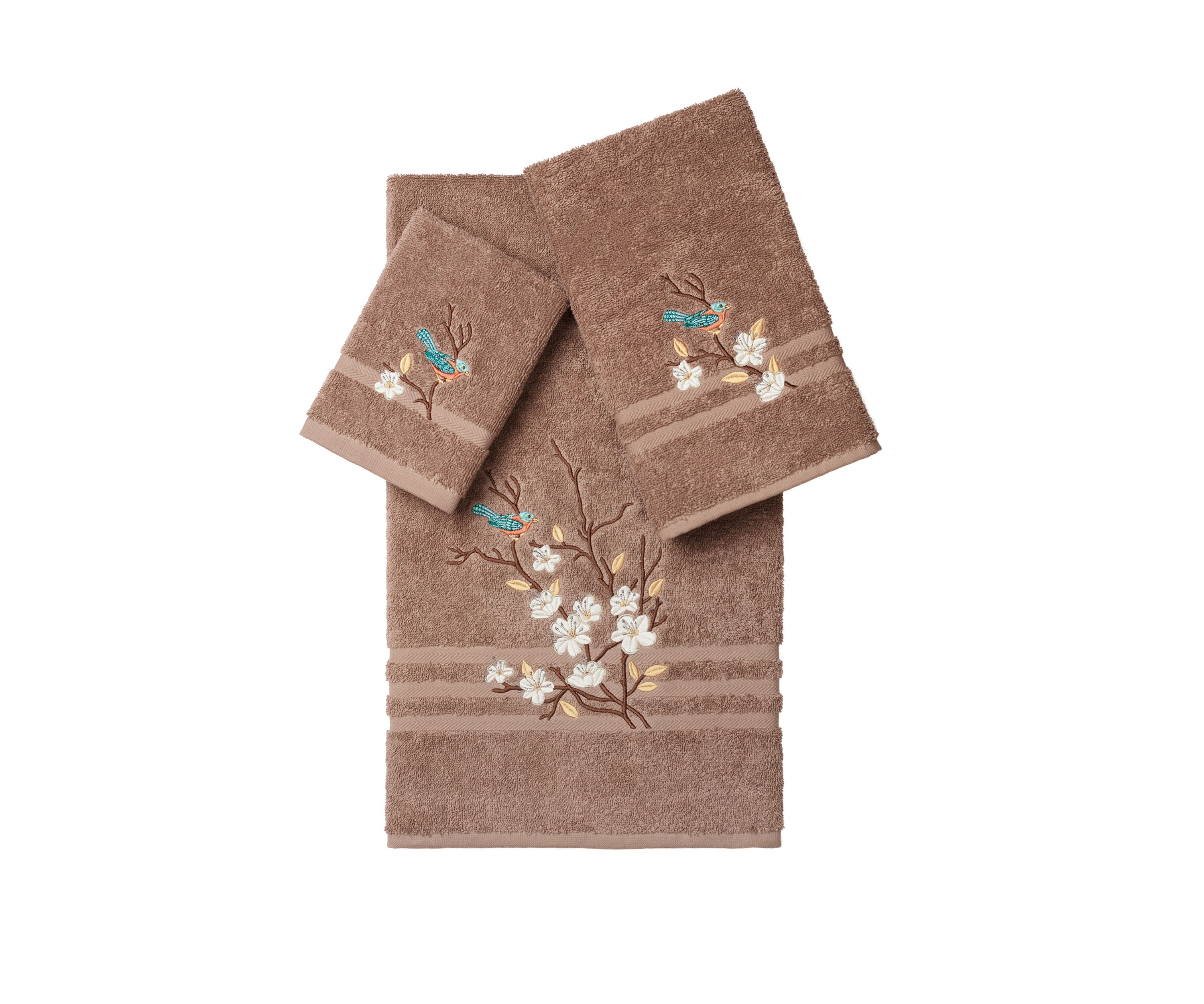 Spring Time 3 Piece Embellished Towel Set