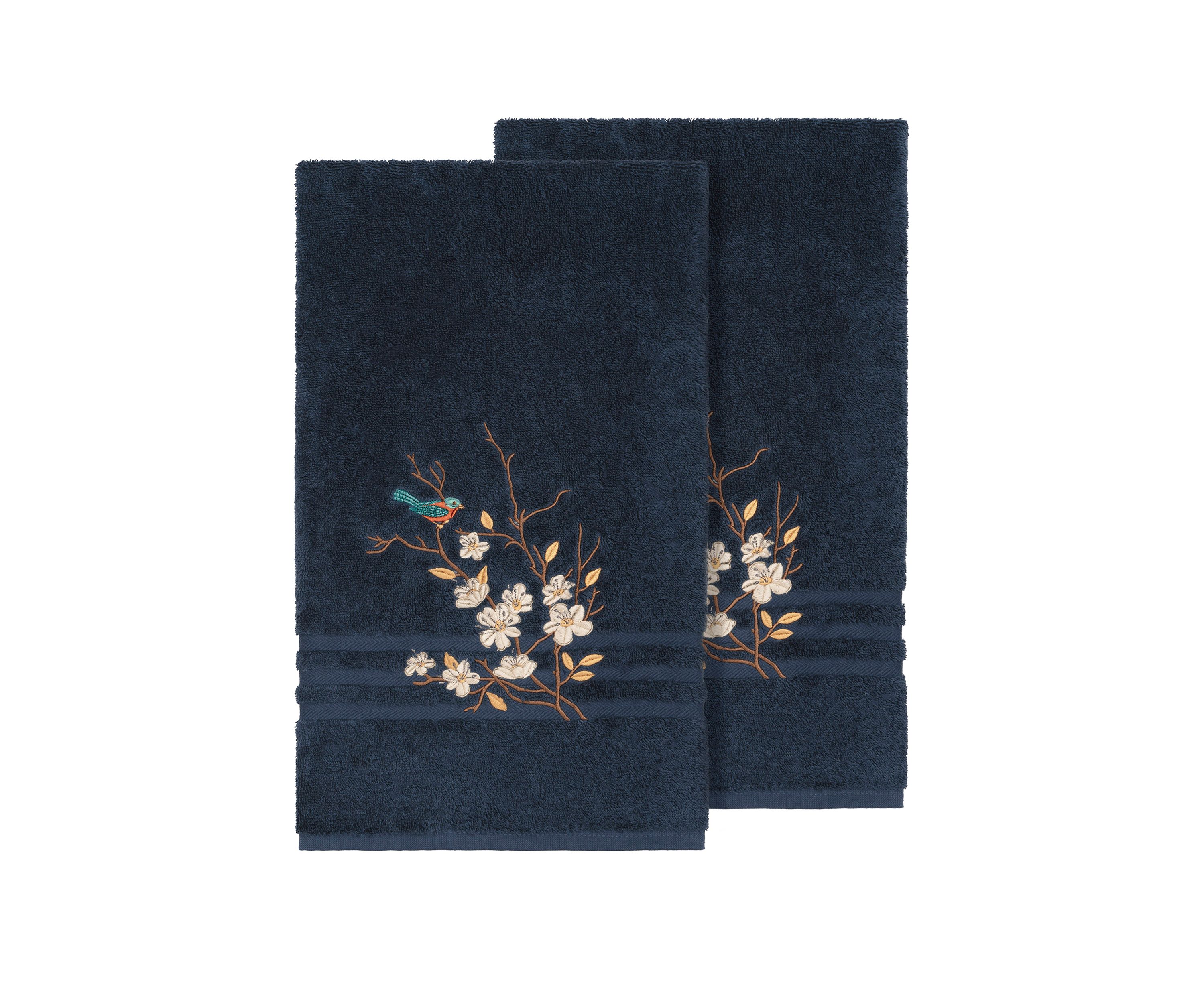 Spring Time Set of 2 Embellished Bath Towels