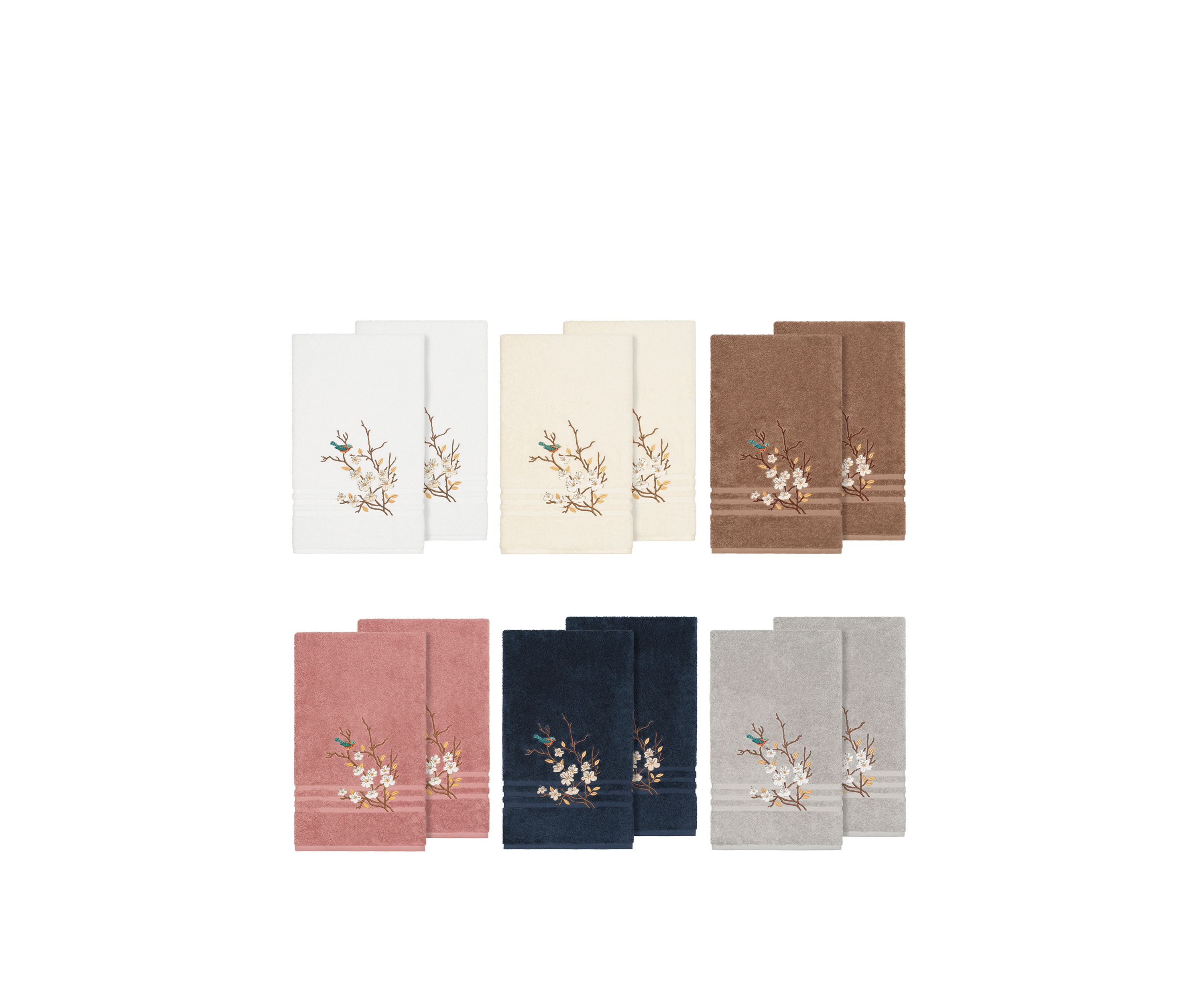 Spring Time Set of 2 Embellished Bath Towels