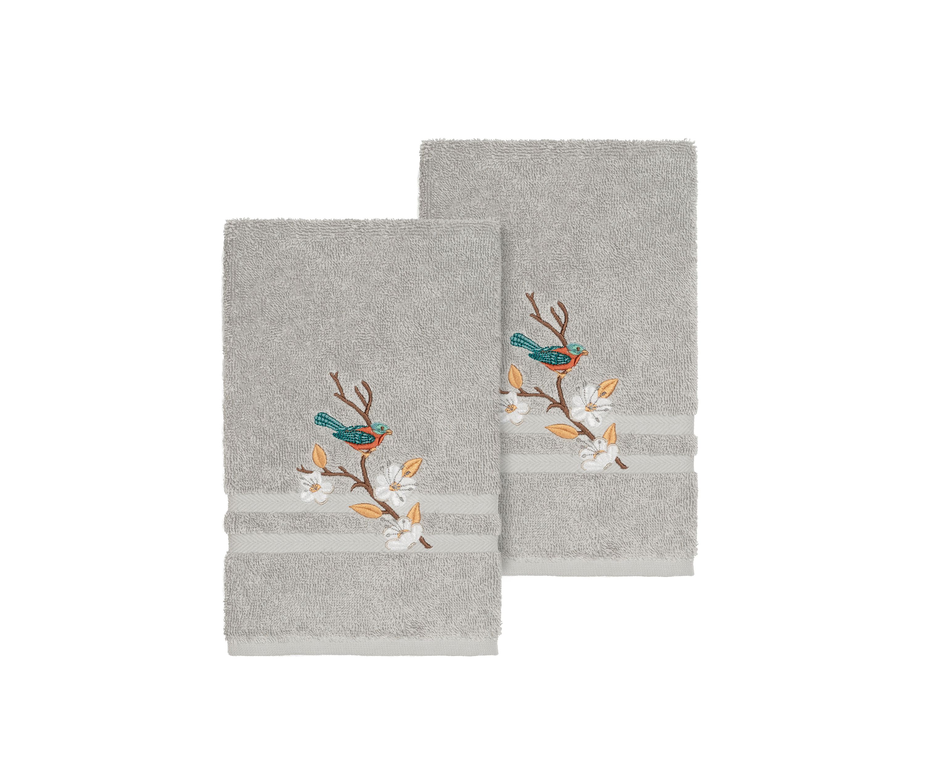 	  Spring Time Set of 2 Embellished Hand Towels 