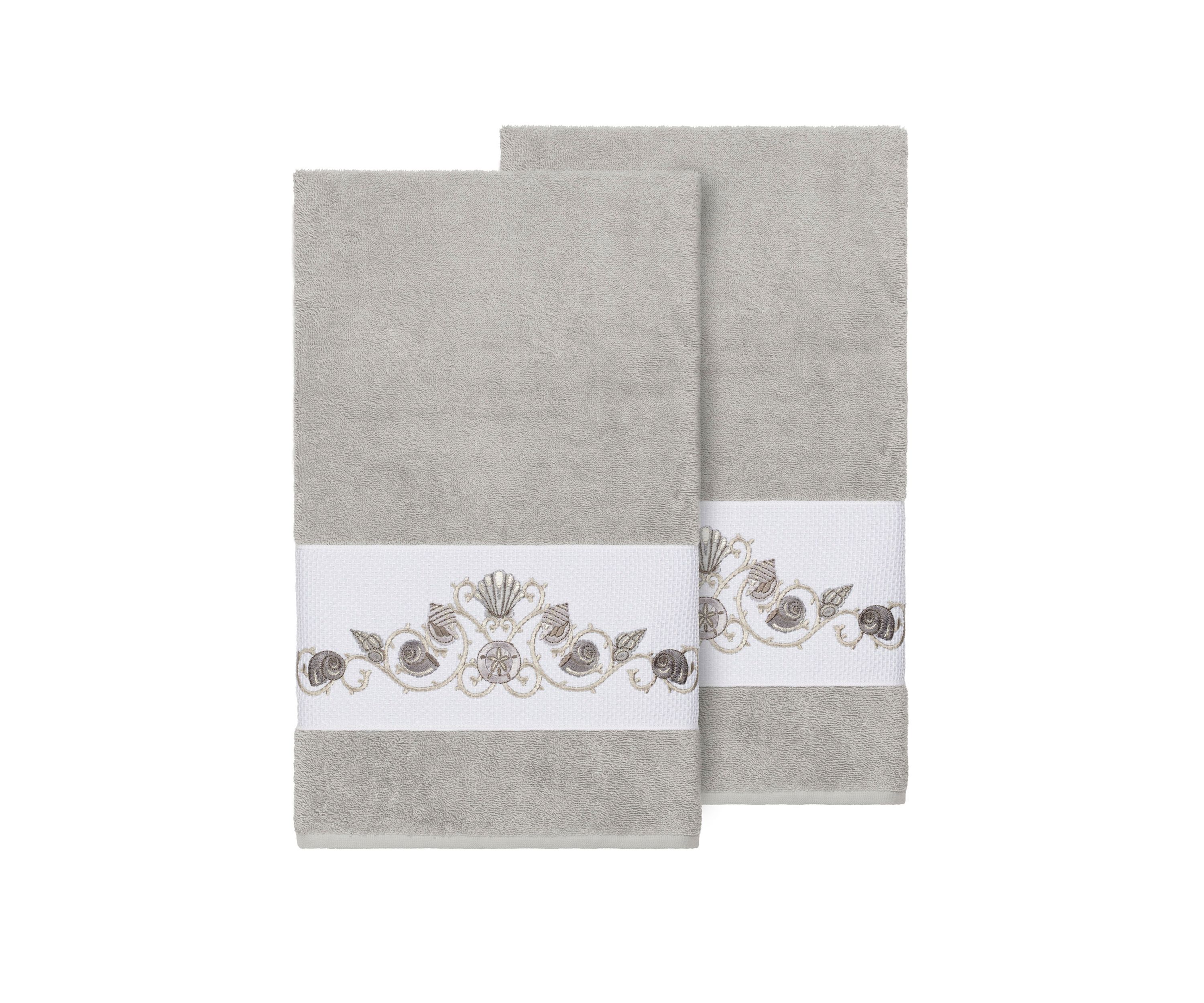Bella Set of 2 Embellished Bath Towels