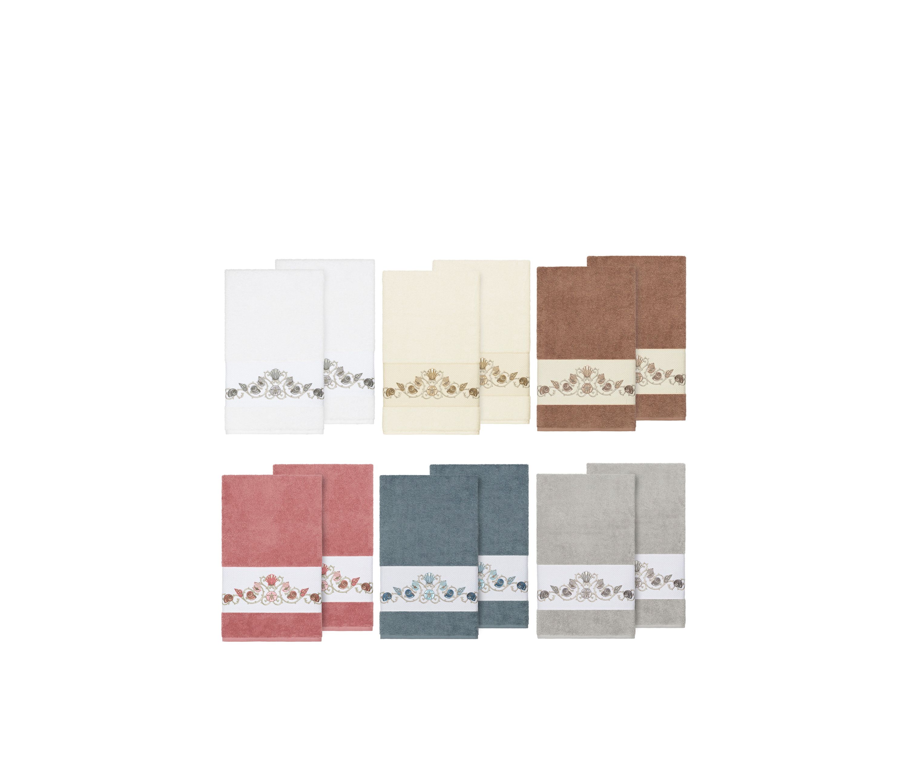 Bella Set of 2 Embellished Bath Towels