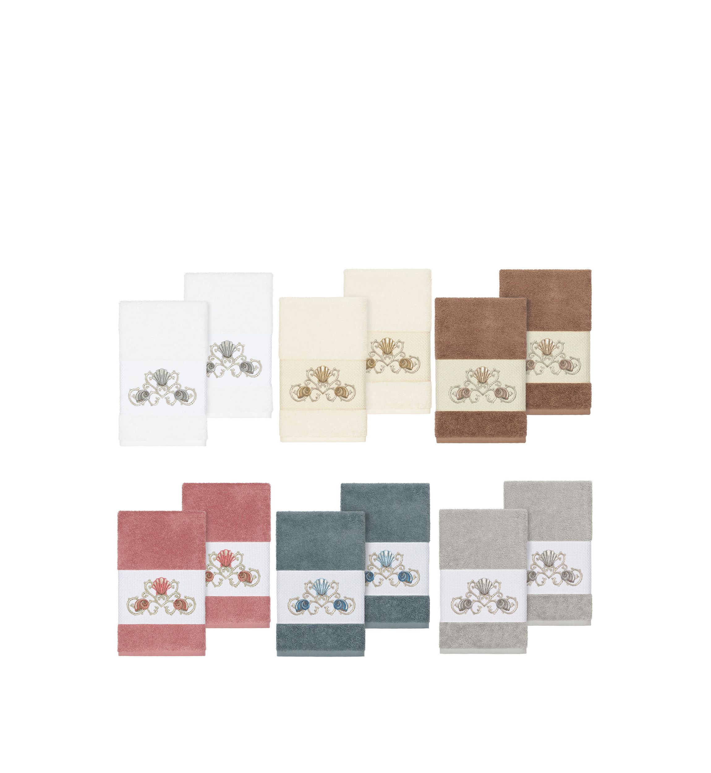 Bella 2 Piece Embellished Hand Towel Set