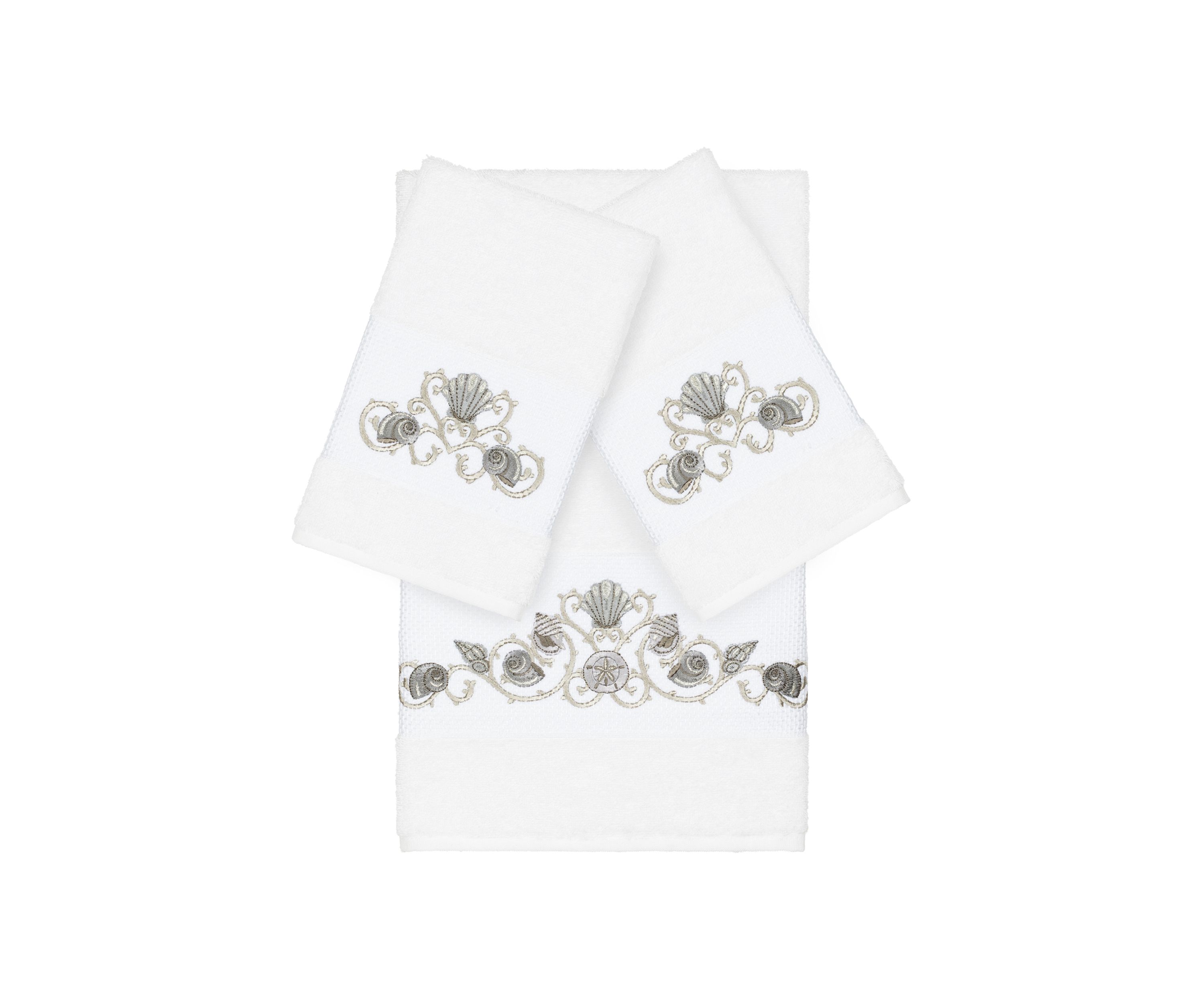 Bella 3 Piece Embellished Towel Set 