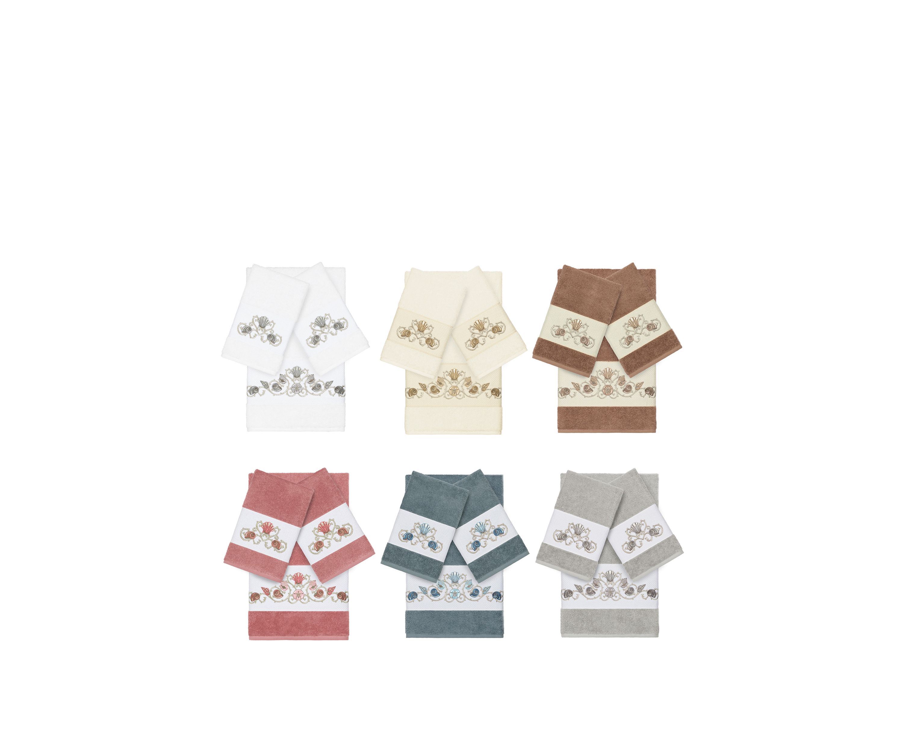Bella 3 Piece Embellished Towel Set 