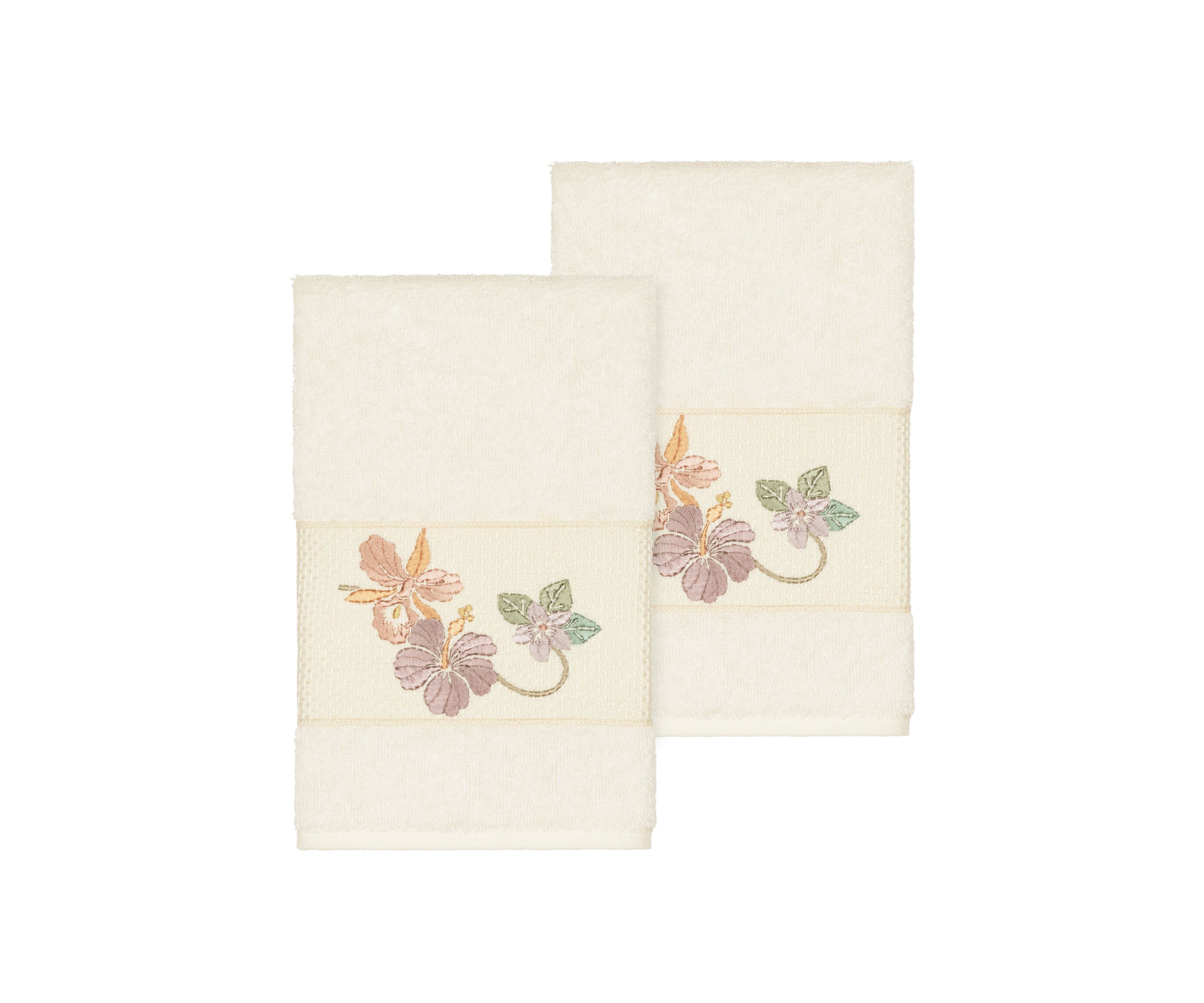 Caroline 2 Piece Embellished Hand Towel Set