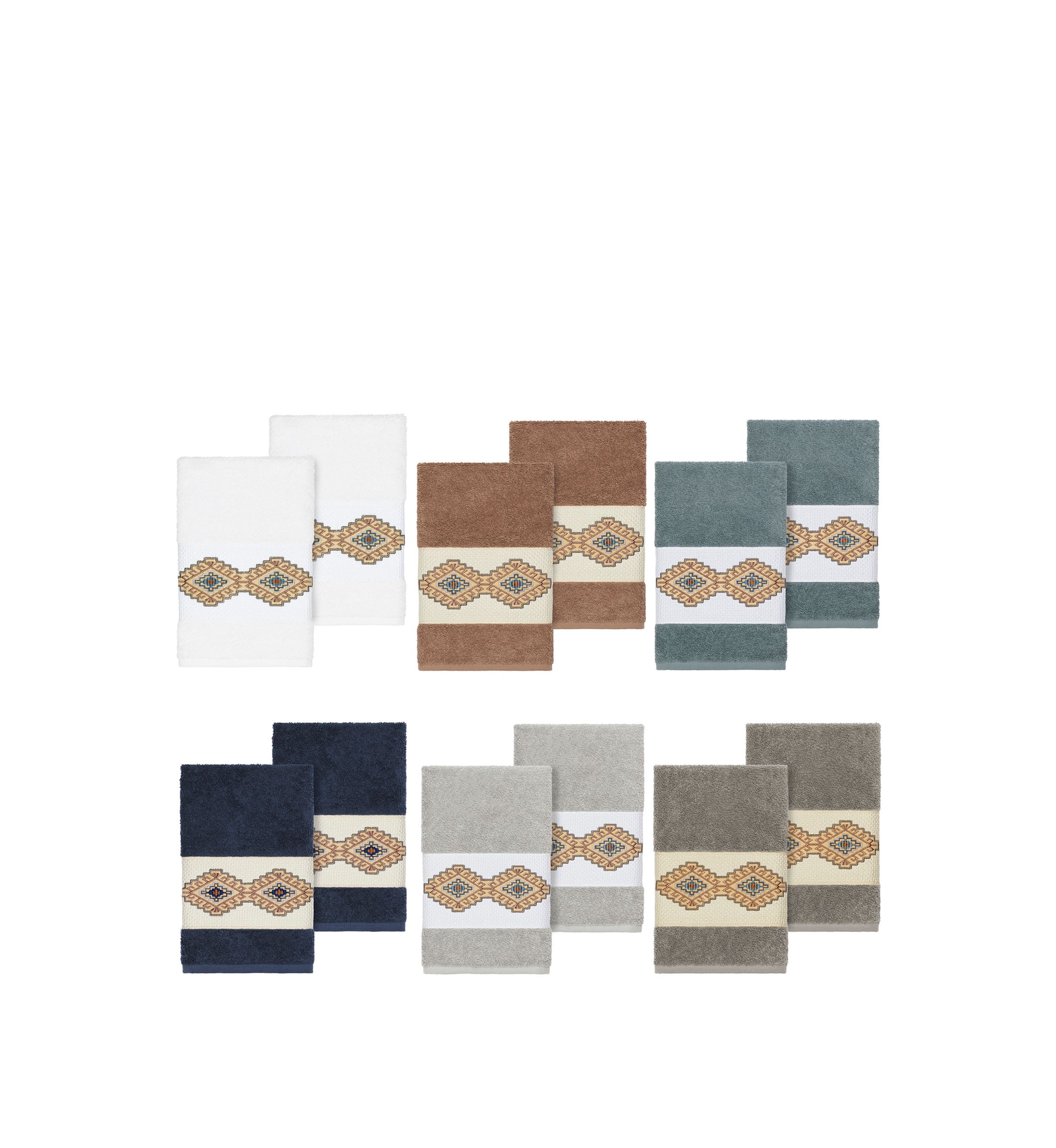 Gianna 2 Piece Embellished Hand Towel Set
