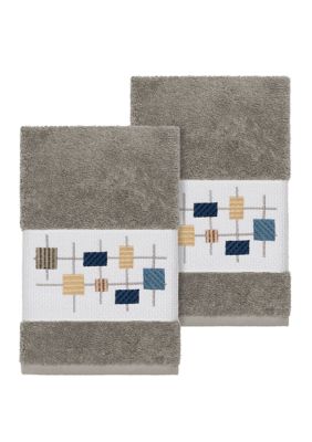 Khloe 2 Piece Embellished Hand Towel Set