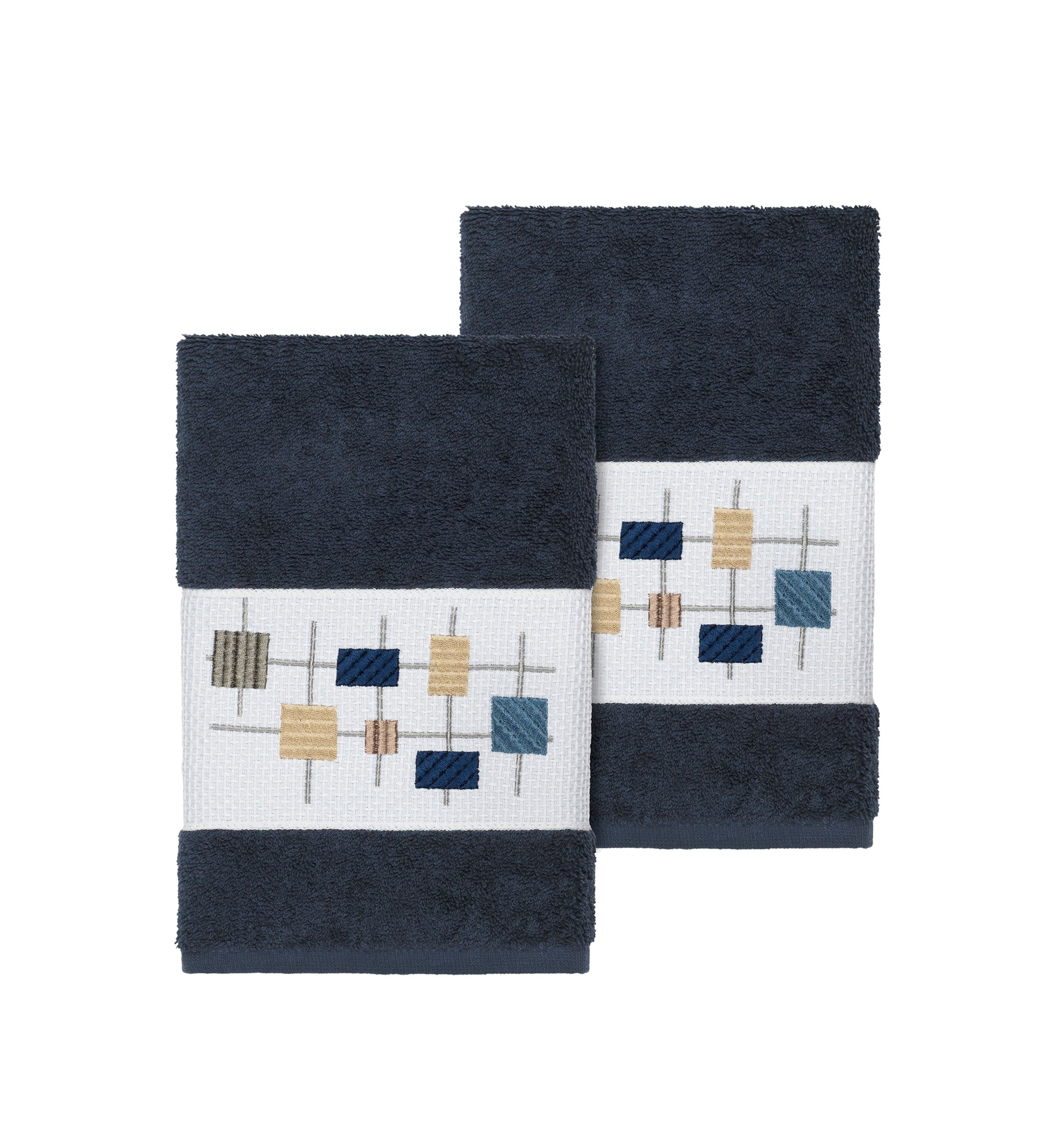 Khloe 2 Piece Embellished Hand Towel Set