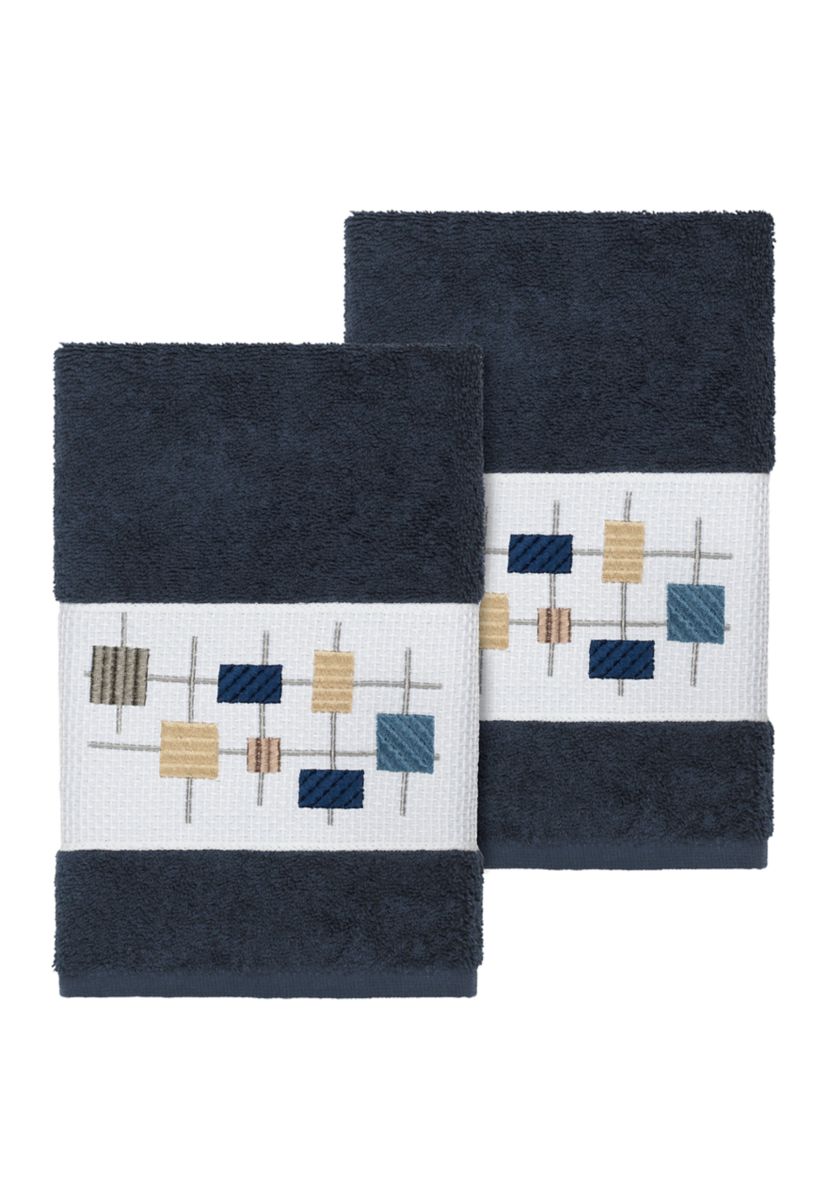 Khloe 2 Piece Embellished Hand Towel Set