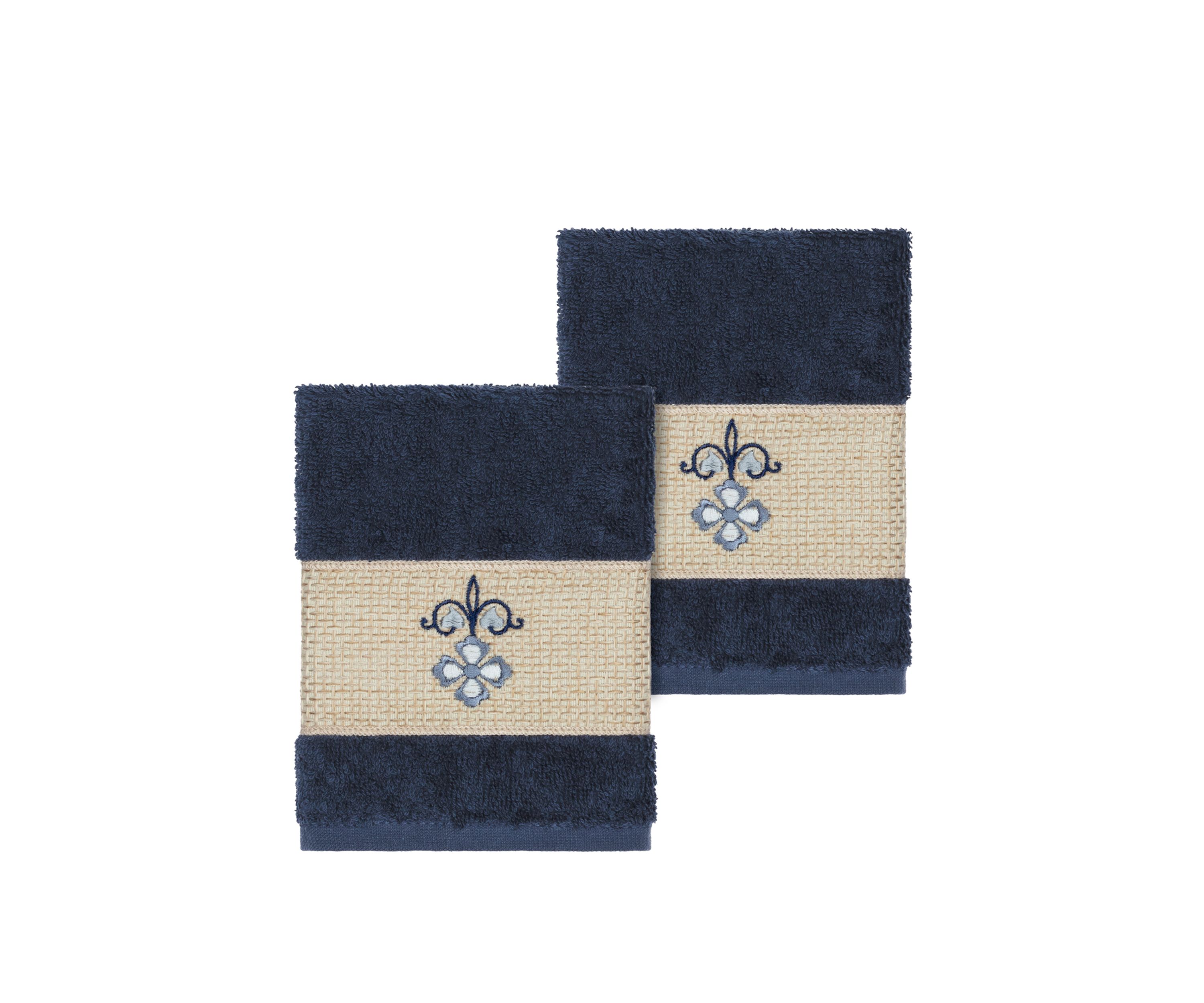 Quinn 2 Piece Embellished Washcloth Set