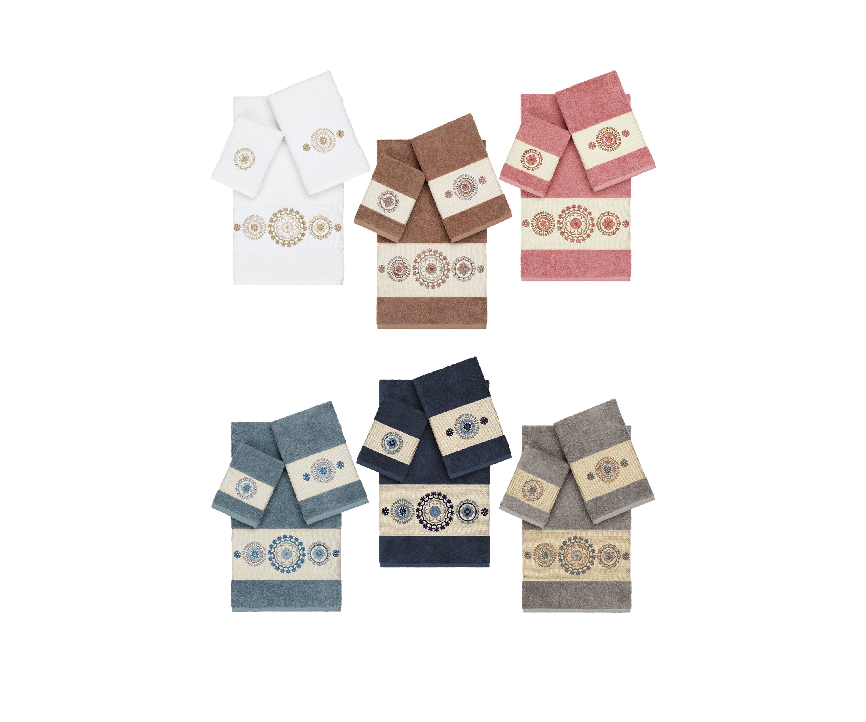 Isabelle 3 Piece Embellished Towel Set