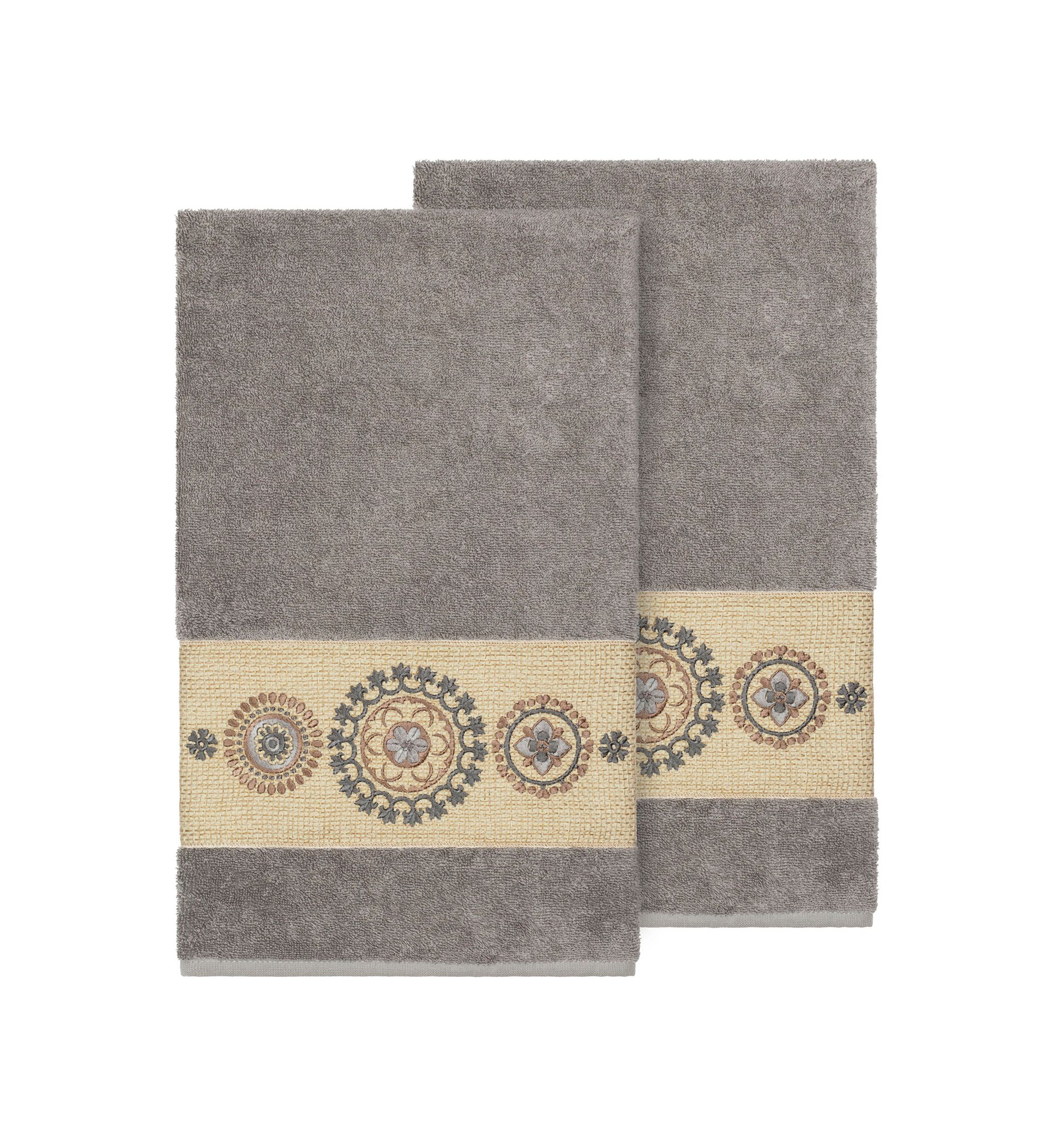 Isabelle 2 Piece Embellished Bath Towel Set