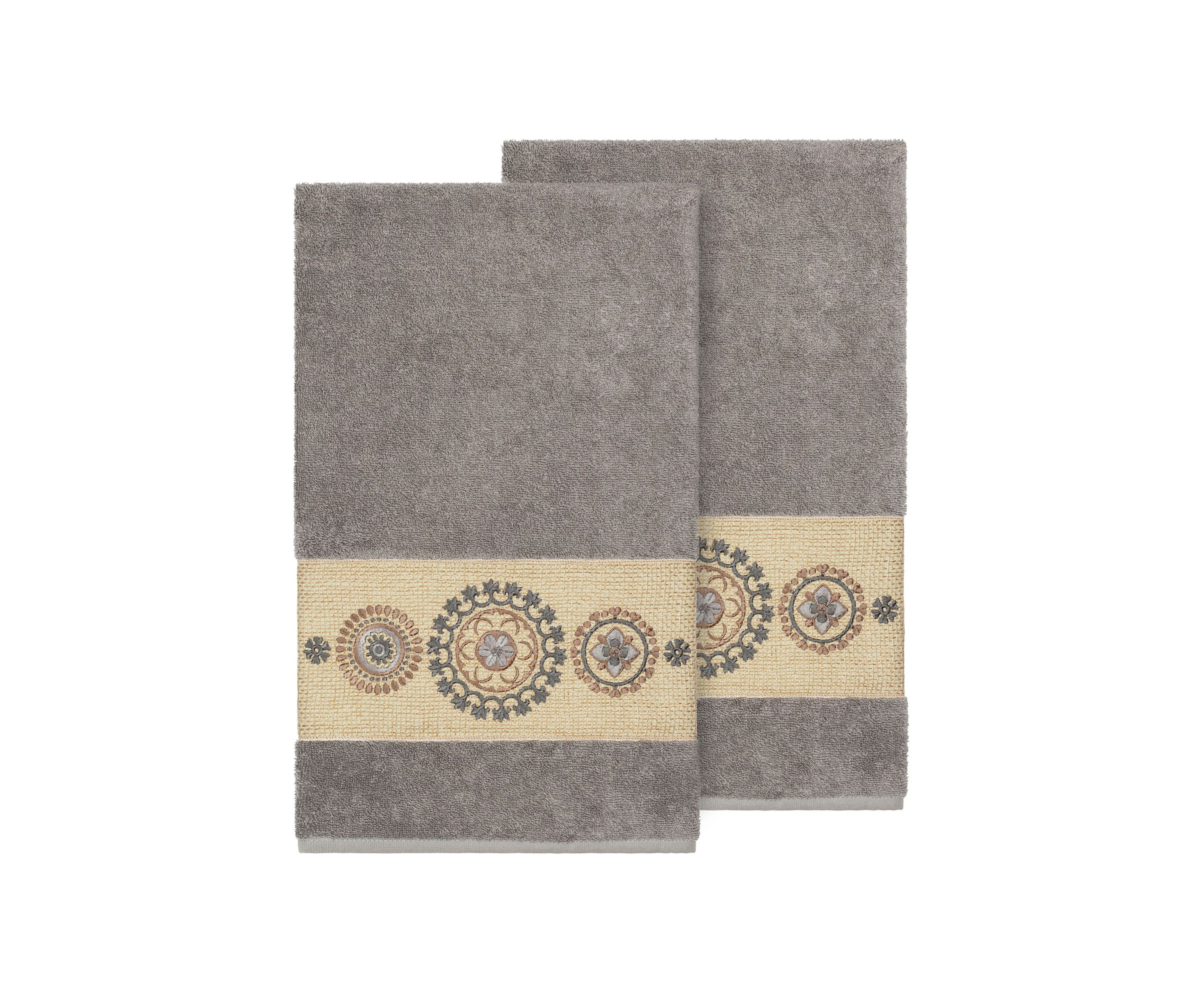 Isabelle 2 Piece Embellished Bath Towel Set