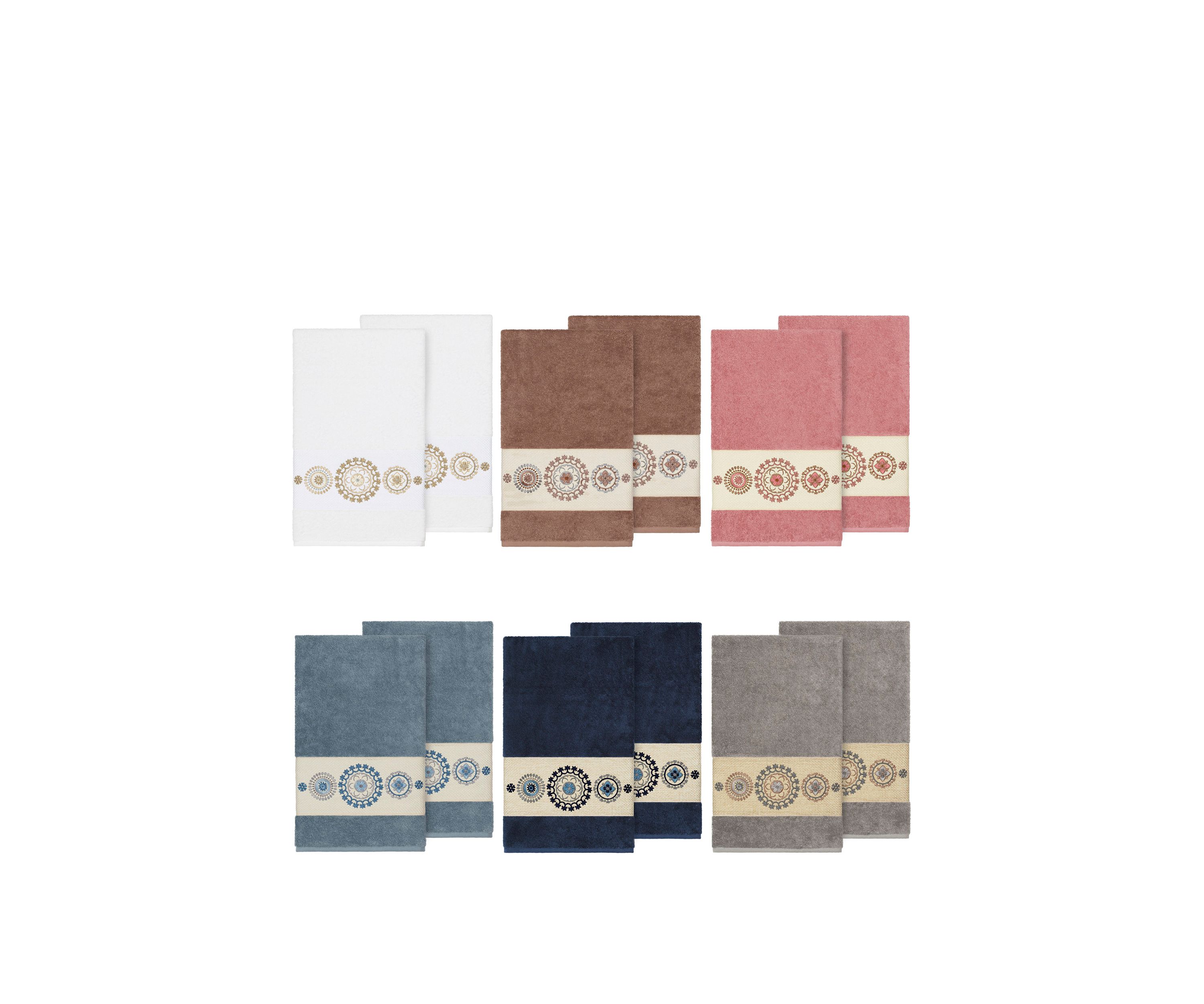 Isabelle 2 Piece Embellished Bath Towel Set